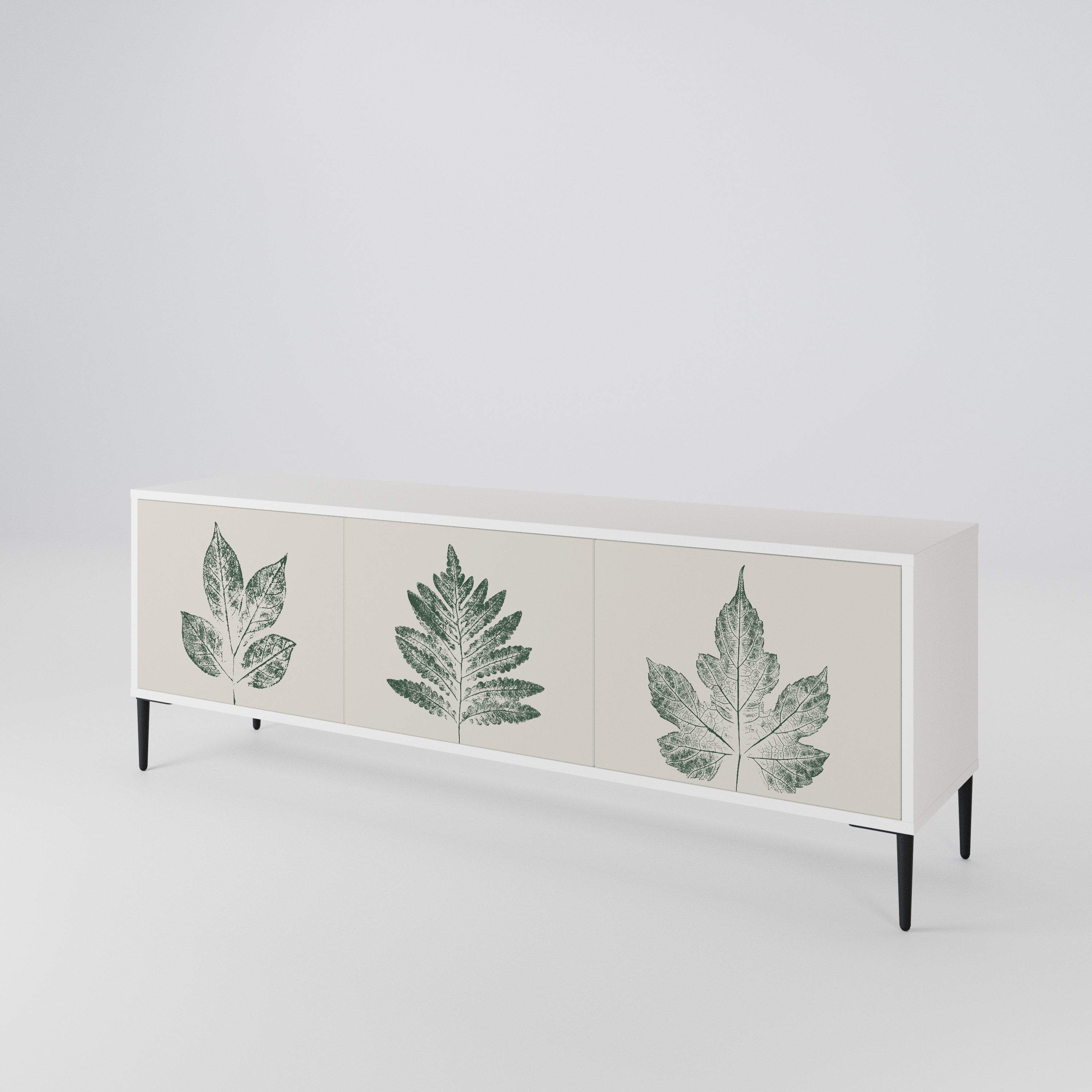 GREEN LEAFY STAMPS TV-bänk med 3 dörrar