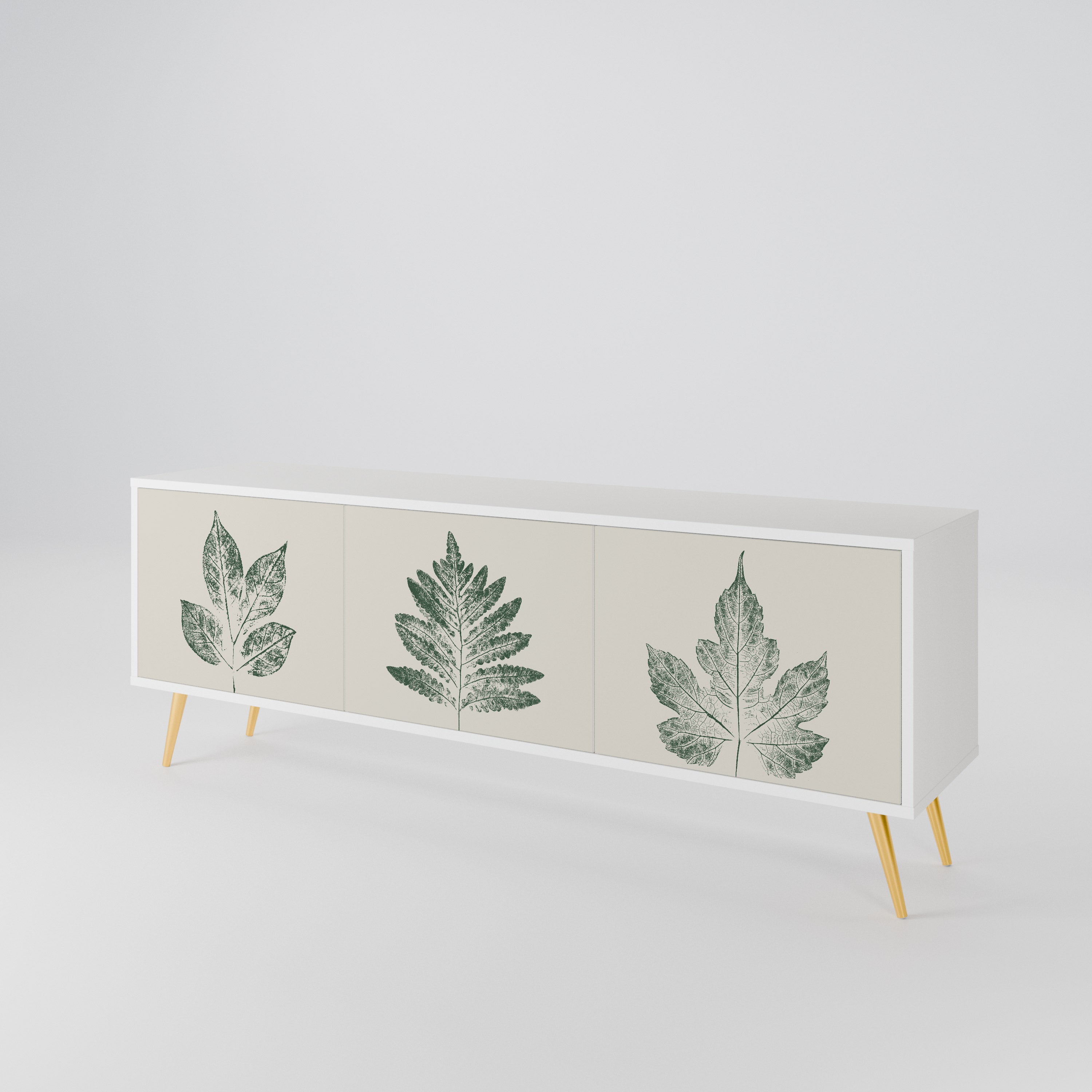 GREEN LEAFY STAMPS TV-bänk med 3 dörrar