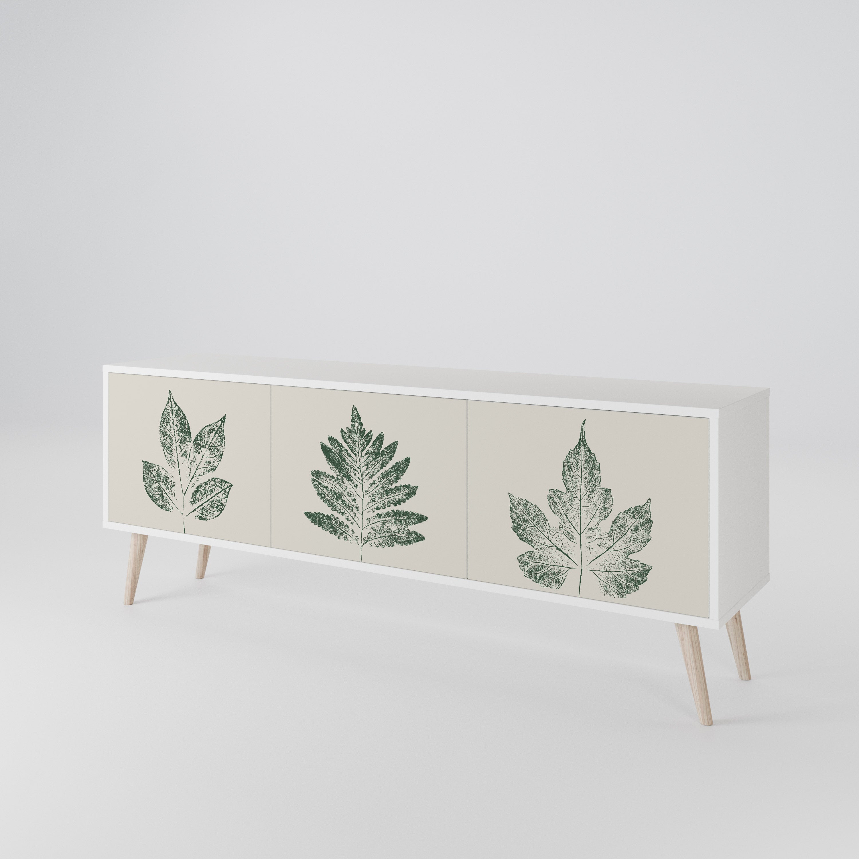 GREEN LEAFY STAMPS TV-bänk med 3 dörrar