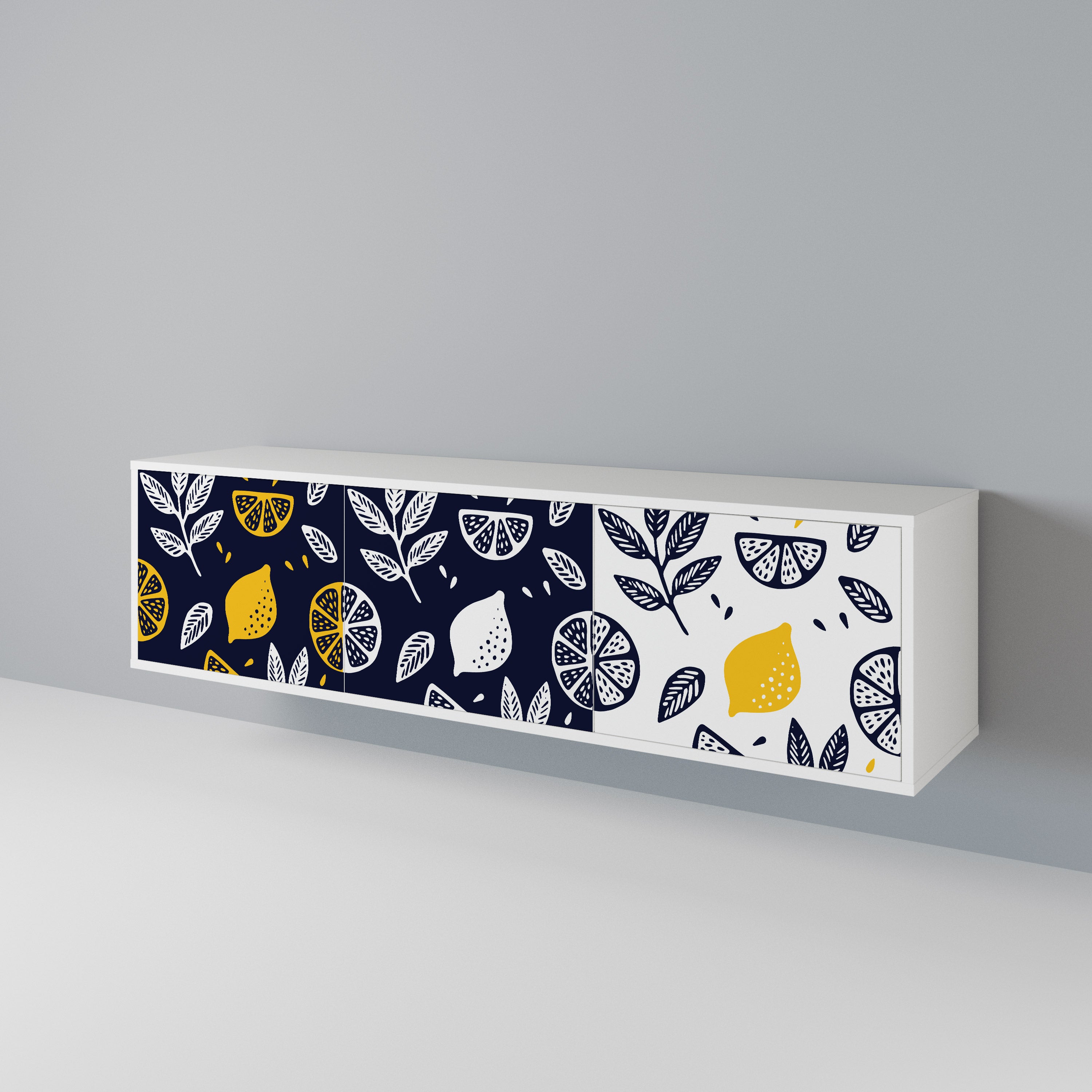 CITRUS BLACK AND WHITE TV-bänk med 3 dörrar