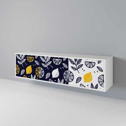 CITRUS BLACK AND WHITE TV-bänk med 3 dörrar