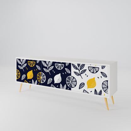 CITRUS BLACK AND WHITE TV-bänk med 3 dörrar