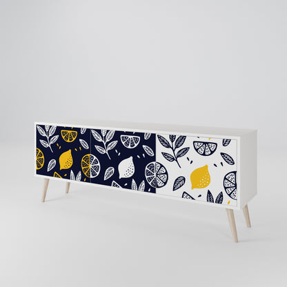 CITRUS BLACK AND WHITE TV-bänk med 3 dörrar