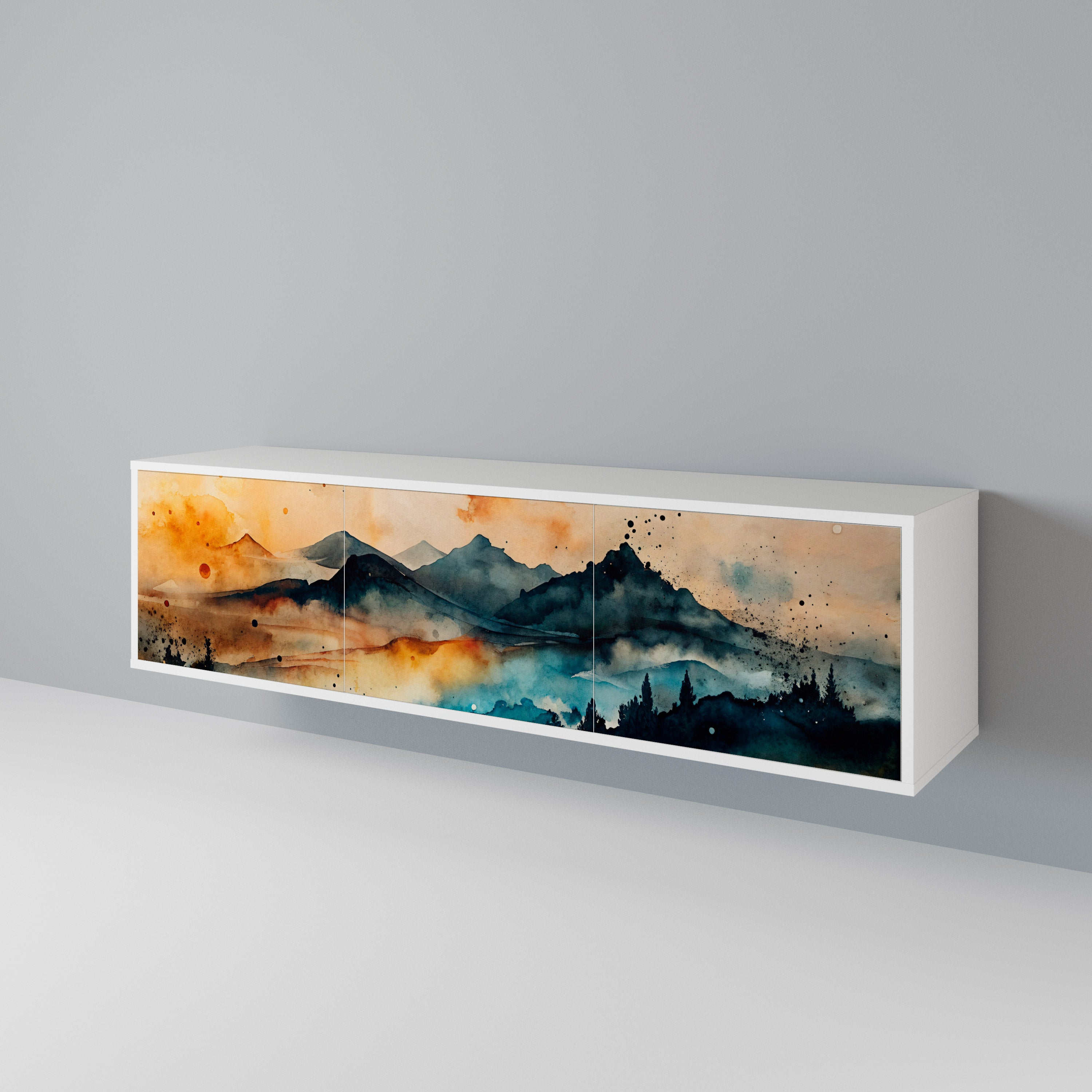 OMINOUS MOUNTAINS TV-bänk med 3 dörrar