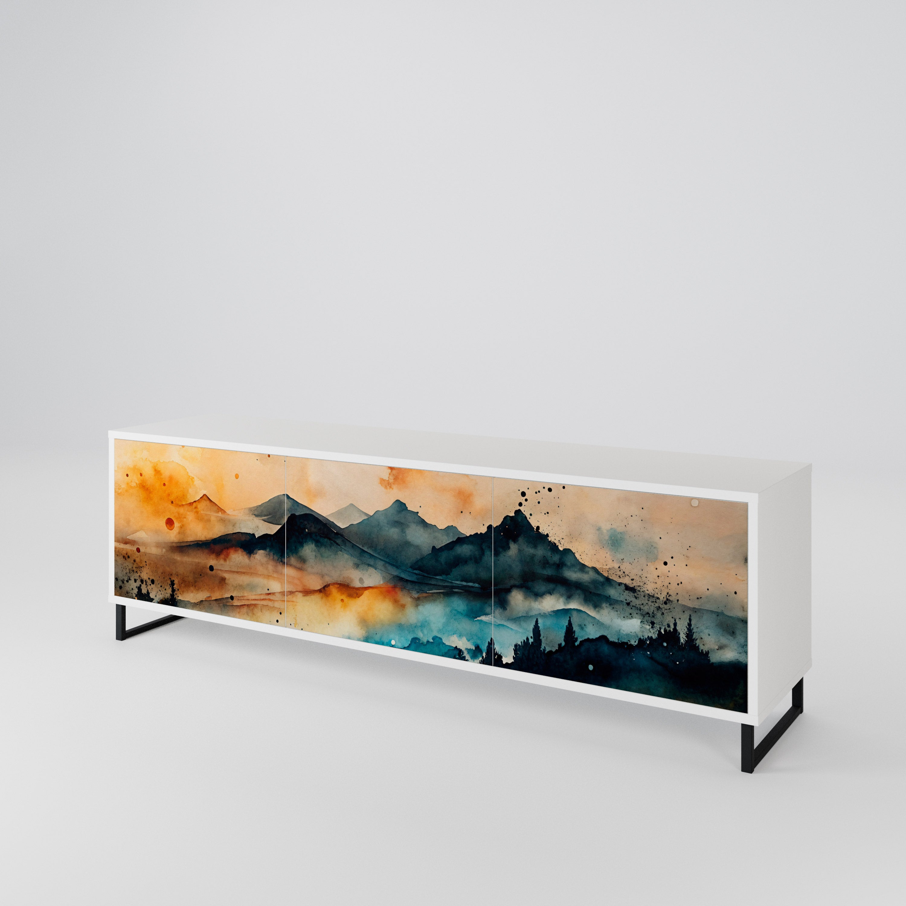 OMINOUS MOUNTAINS TV-bänk med 3 dörrar