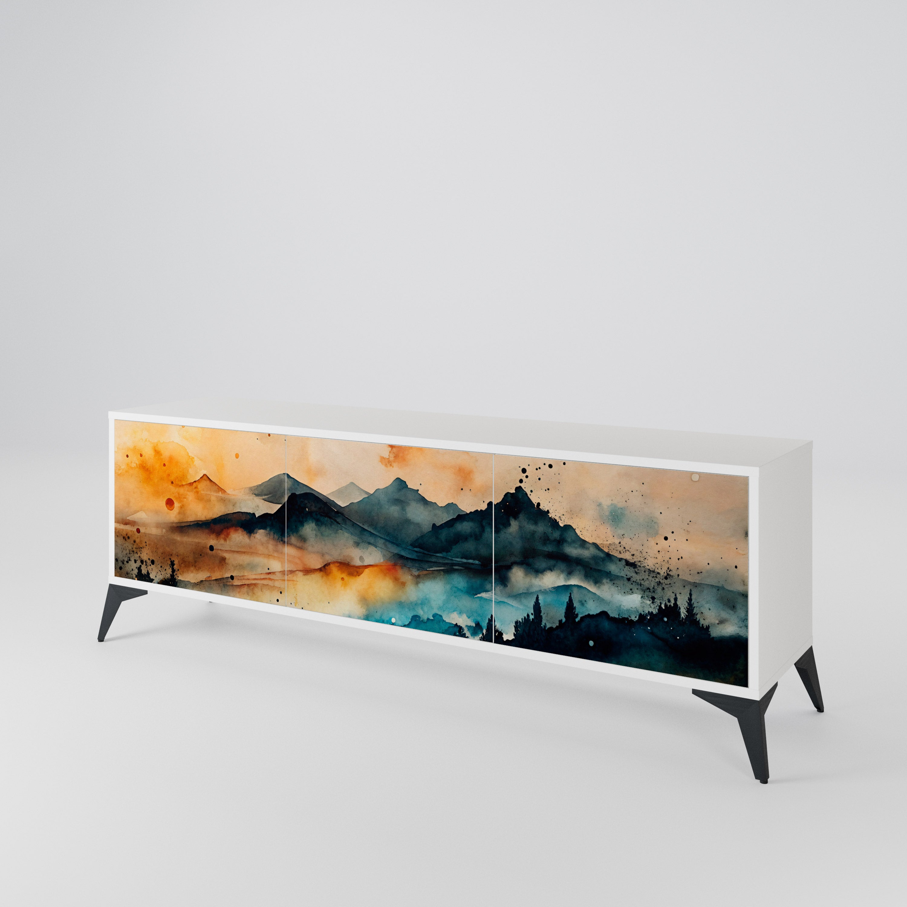 OMINOUS MOUNTAINS TV-bänk med 3 dörrar