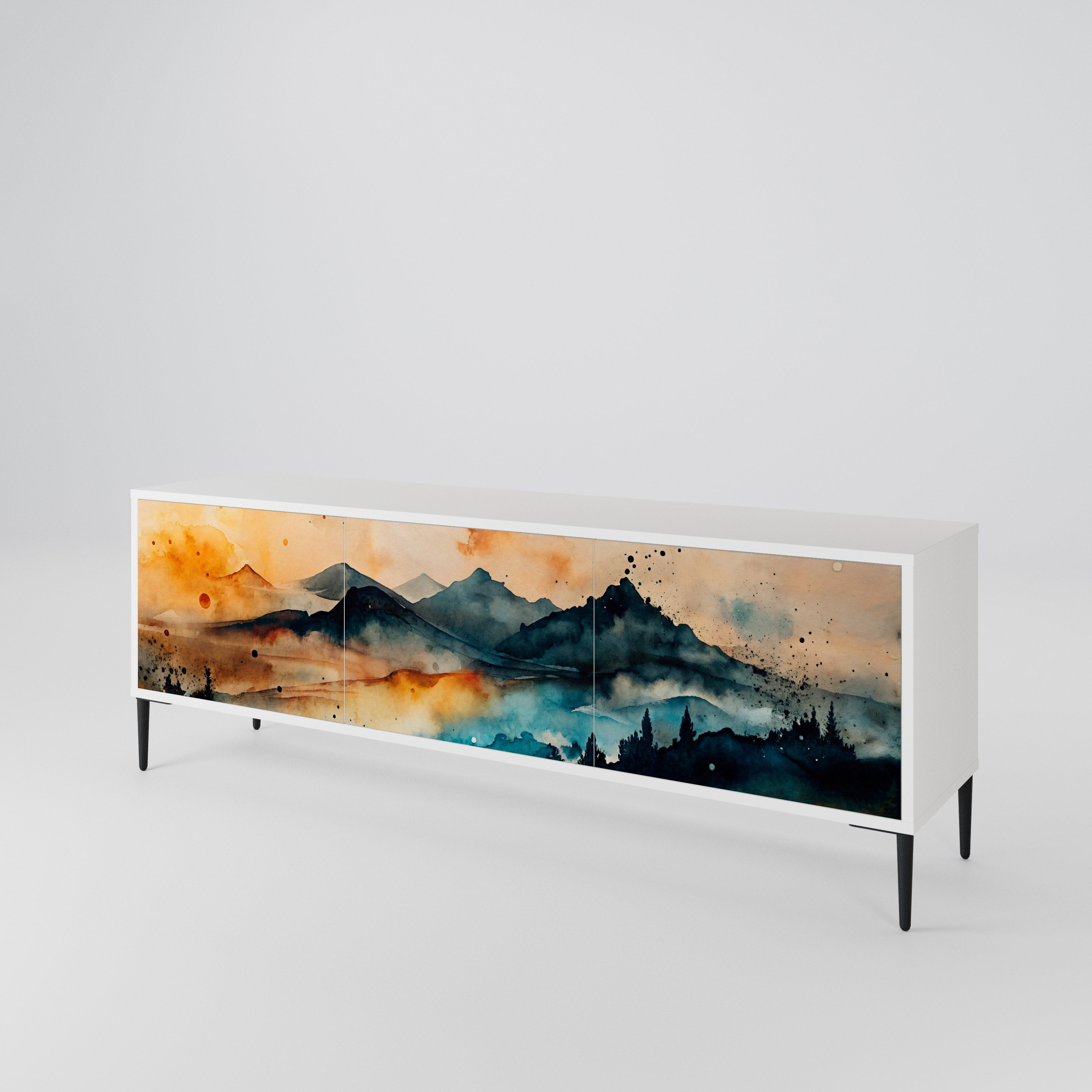 OMINOUS MOUNTAINS TV-bänk med 3 dörrar
