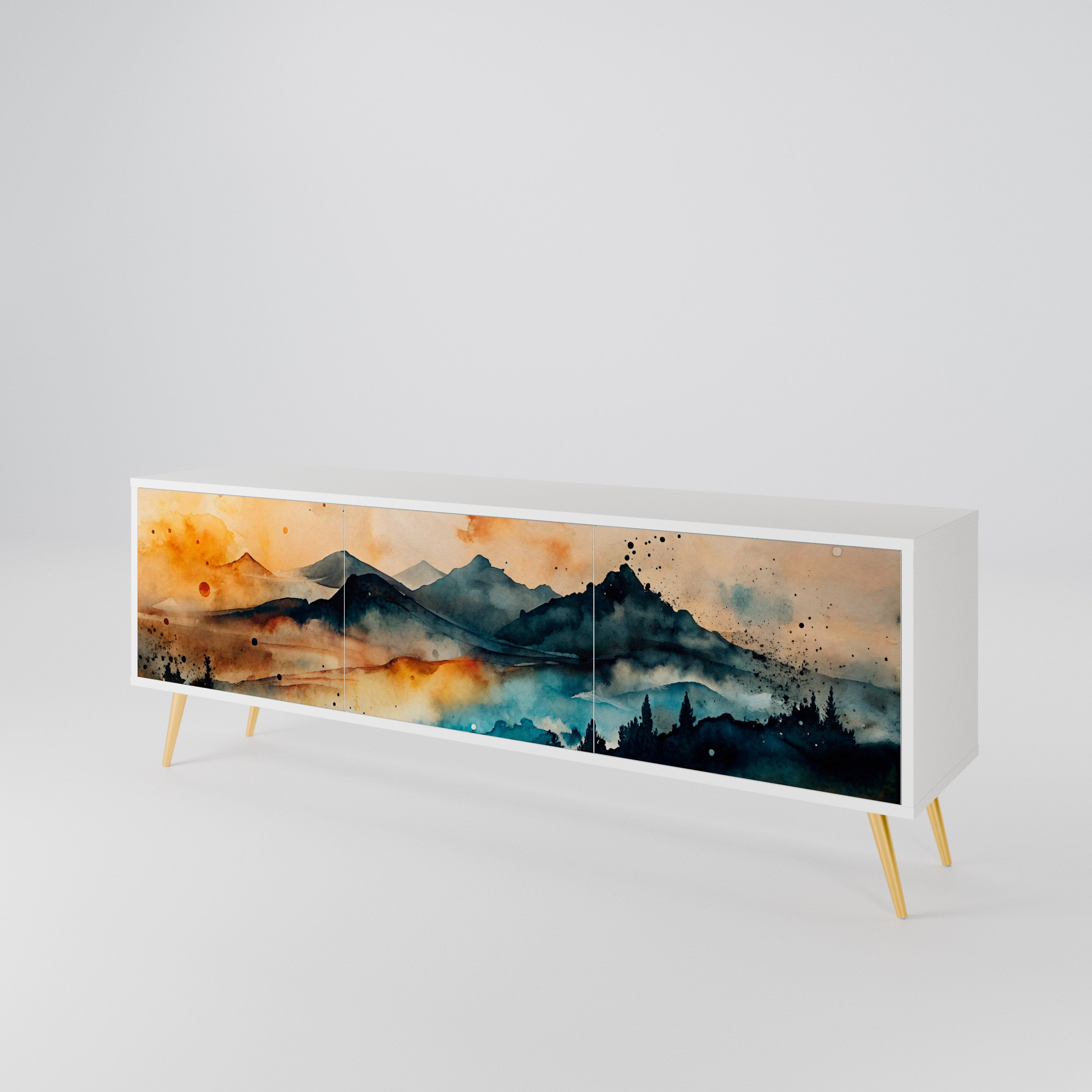 OMINOUS MOUNTAINS TV-bänk med 3 dörrar