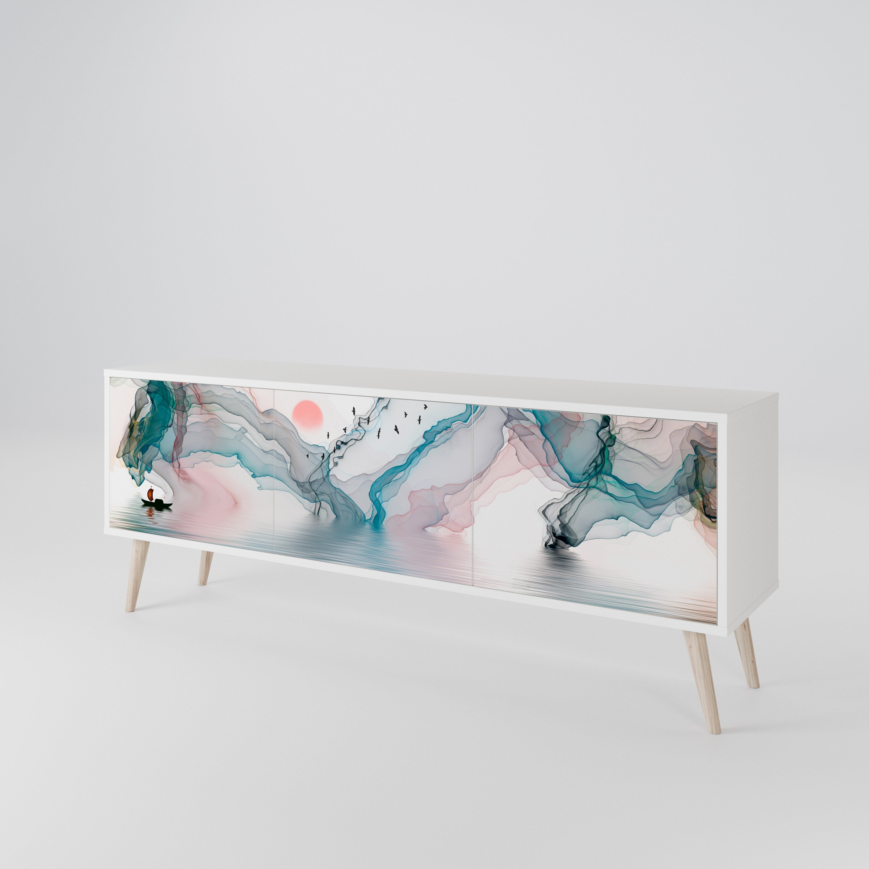 VELVET CROSSING TV-bänk med 3 dörrar