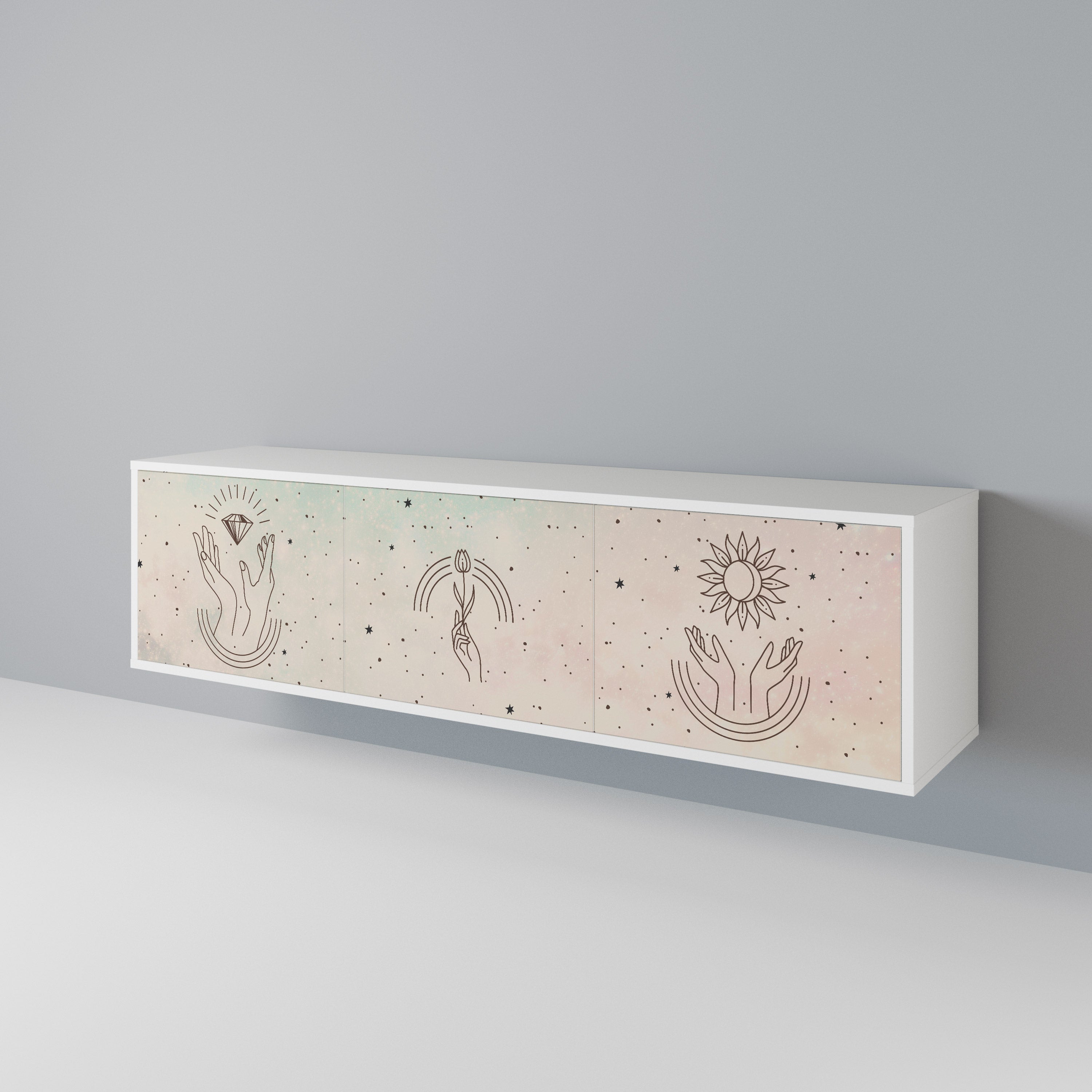 DELICATE BEAUTY TV-bänk med 3 dörrar