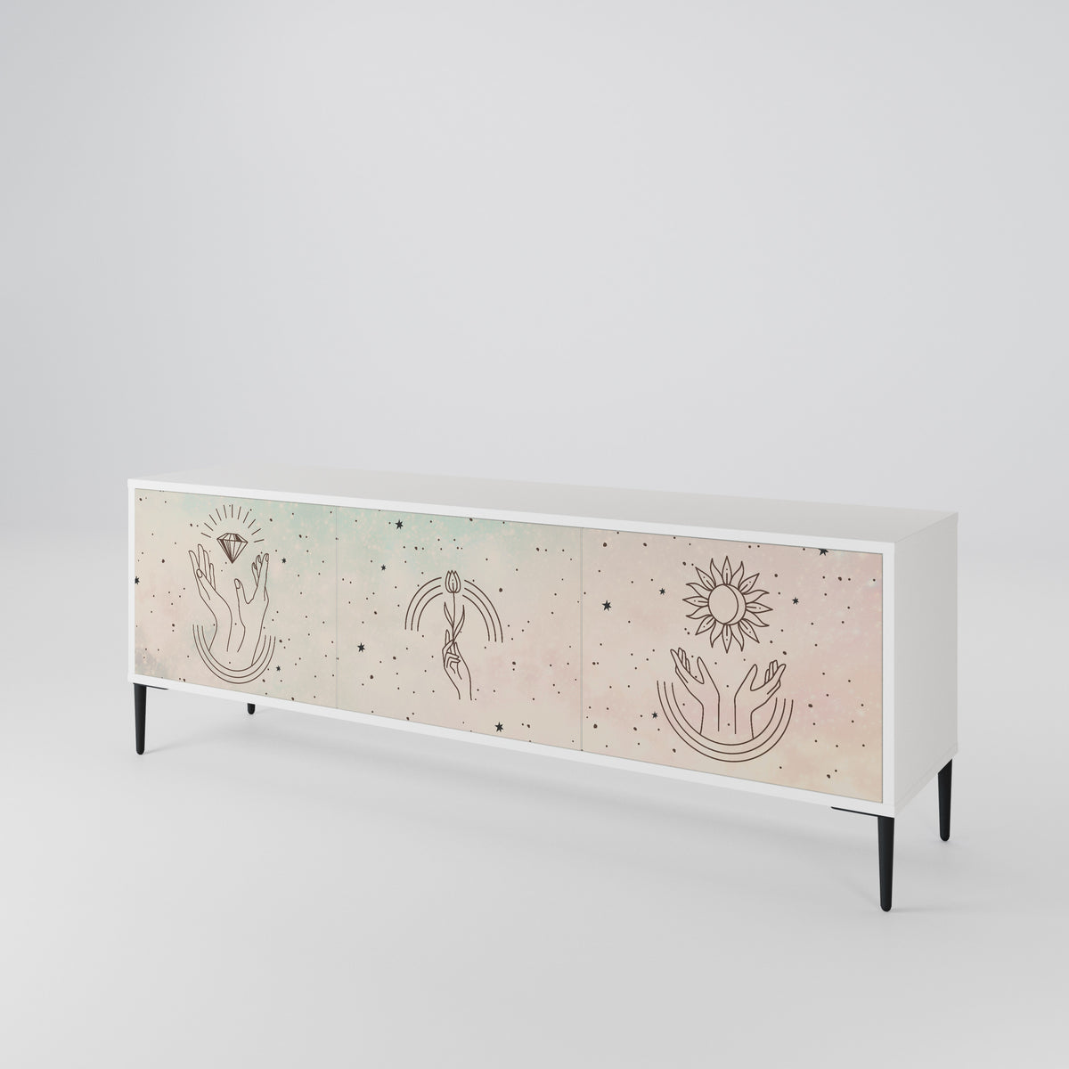 DELICATE BEAUTY TV-bänk med 3 dörrar