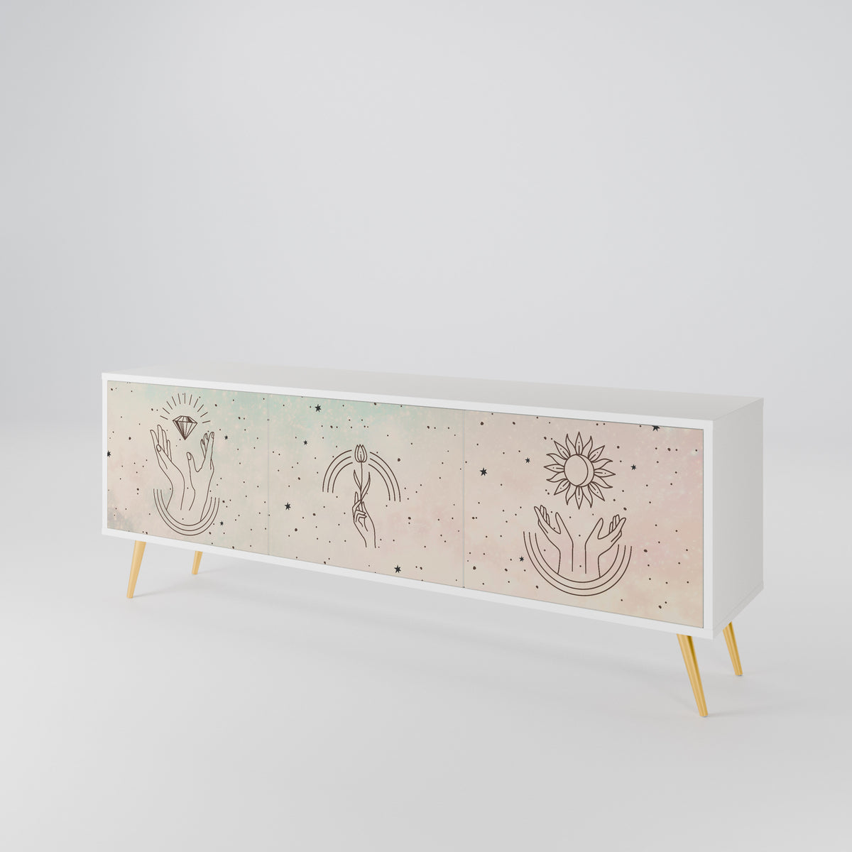 DELICATE BEAUTY TV-bänk med 3 dörrar