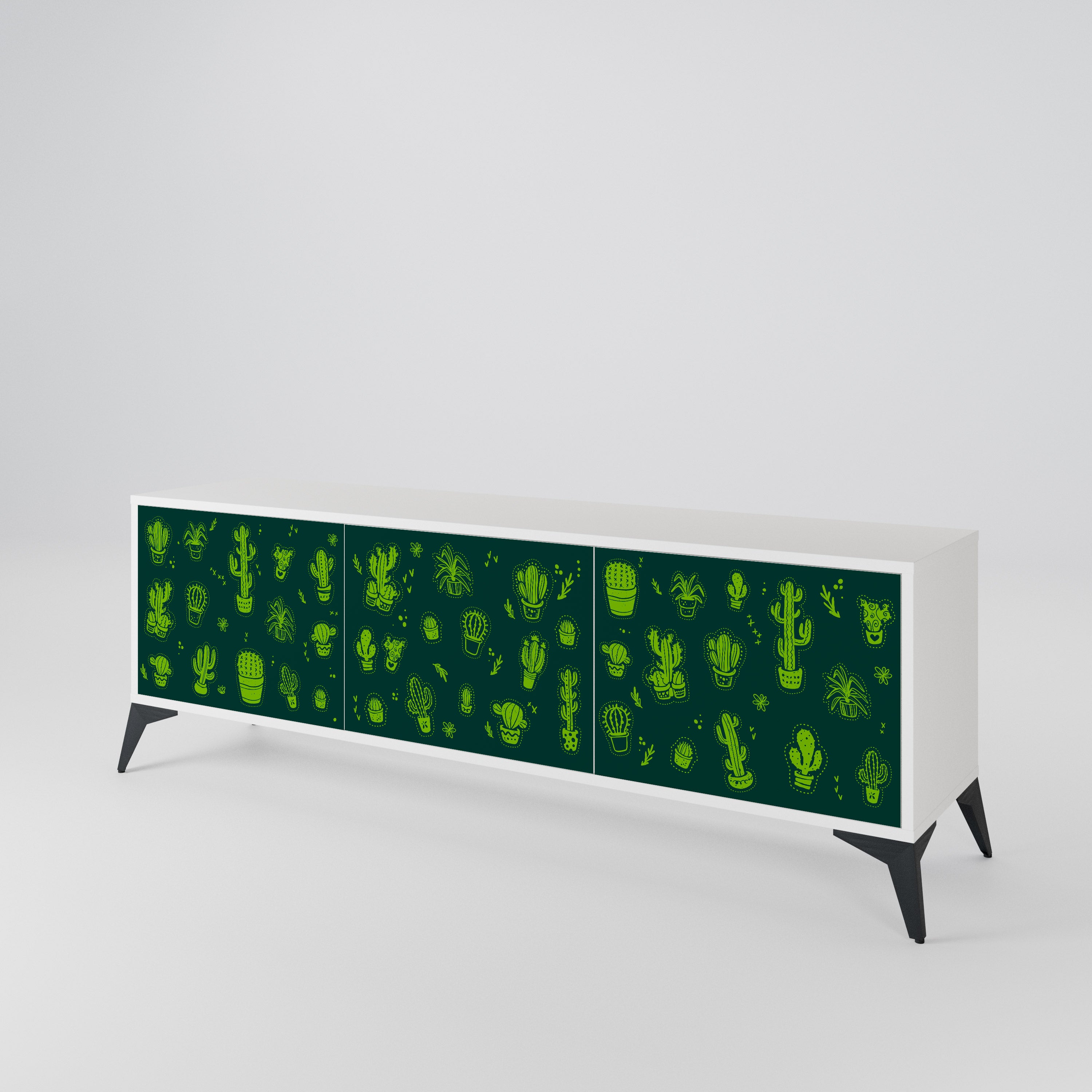 DESERT GREEN TV-bänk med 3 dörrar