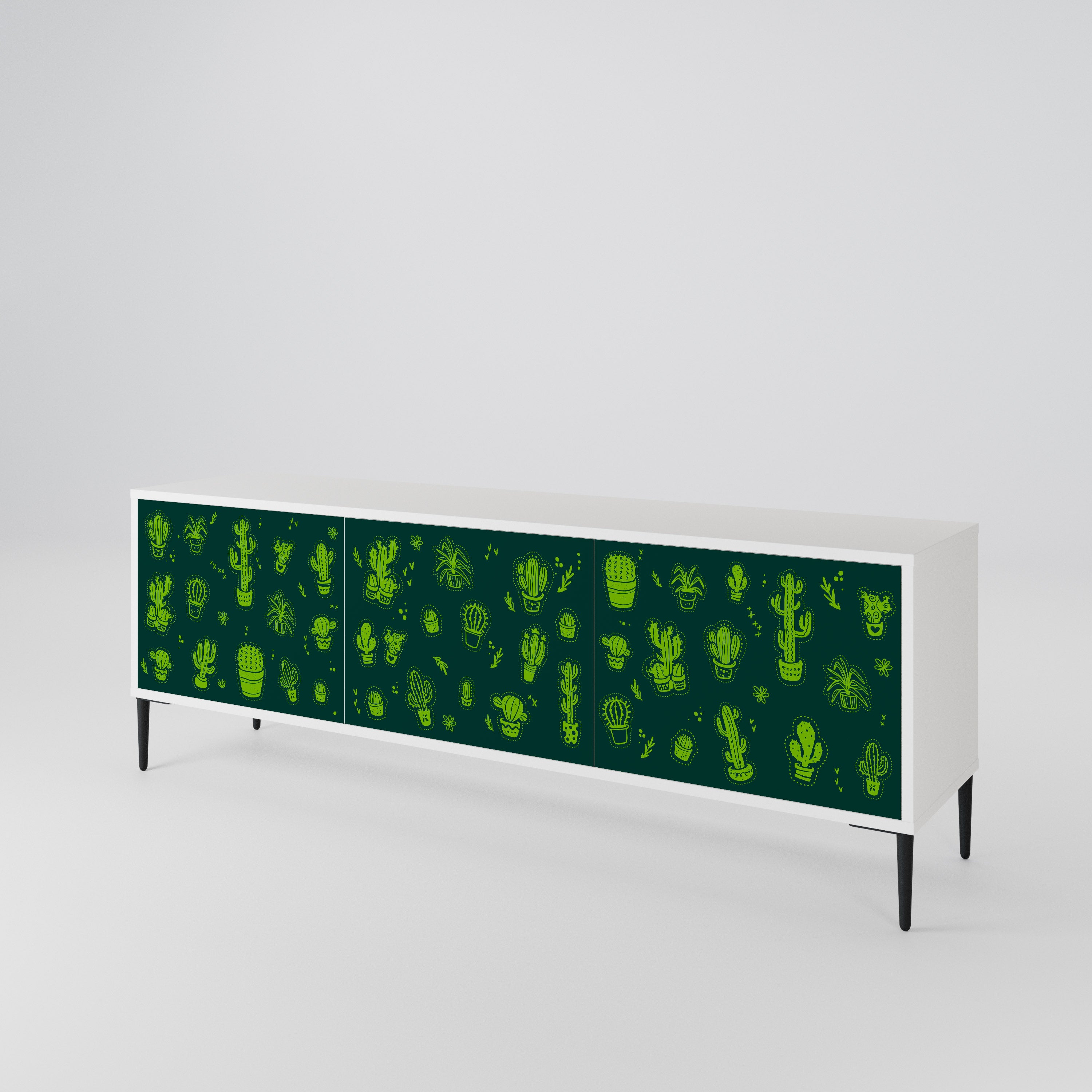 DESERT GREEN TV-bänk med 3 dörrar