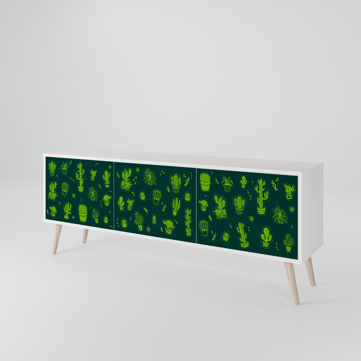 DESERT GREEN TV-bänk med 3 dörrar