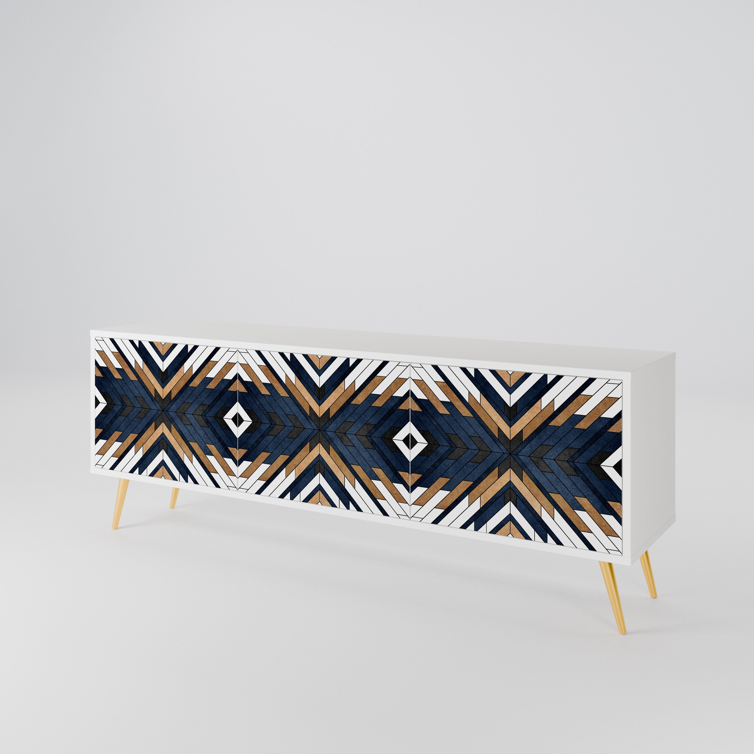 ARTFUL GEOMETRY TV-bänk med 3 dörrar