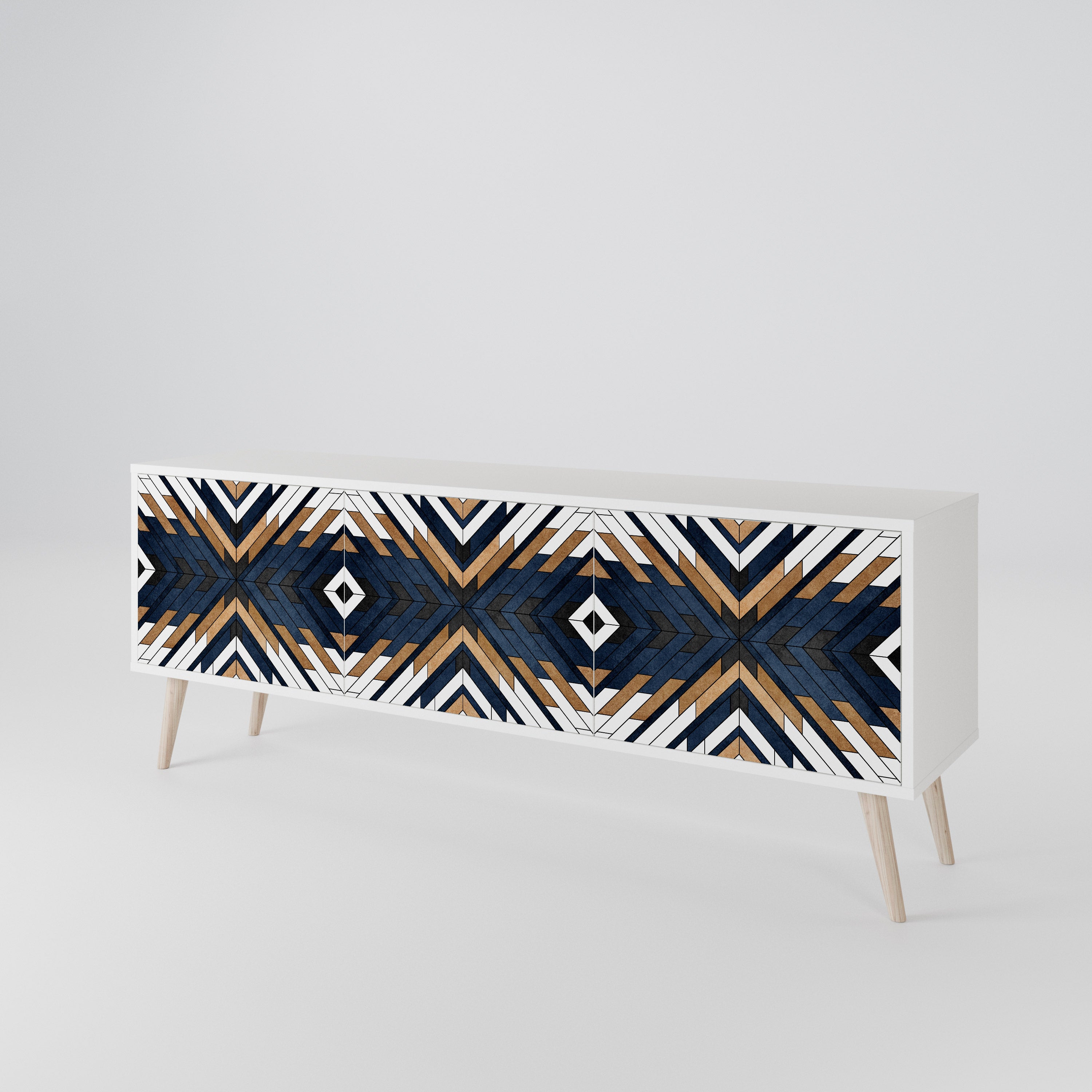 ARTFUL GEOMETRY TV-bänk med 3 dörrar
