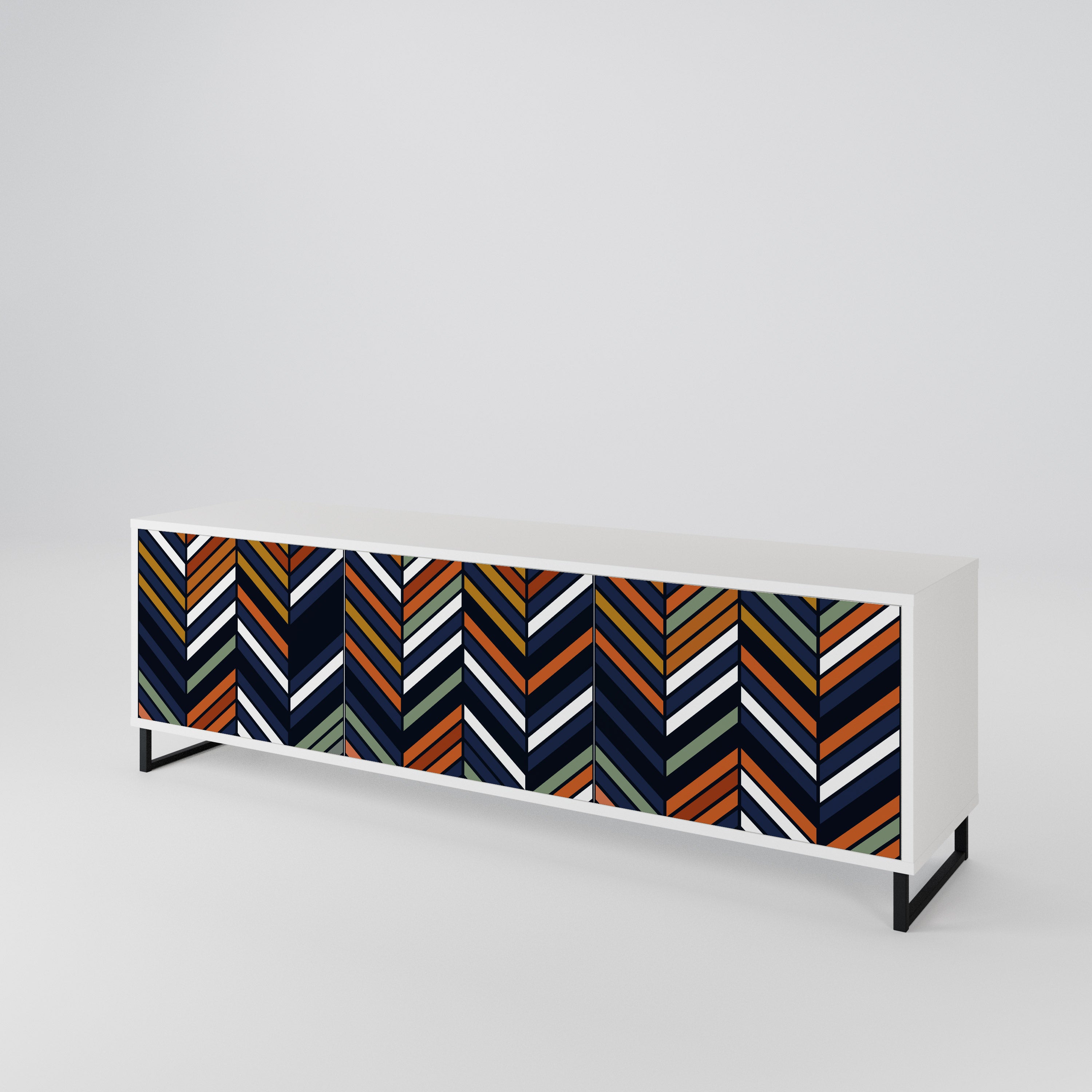 VIBRANT PATCHWORK TV-bänk med 3 dörrar