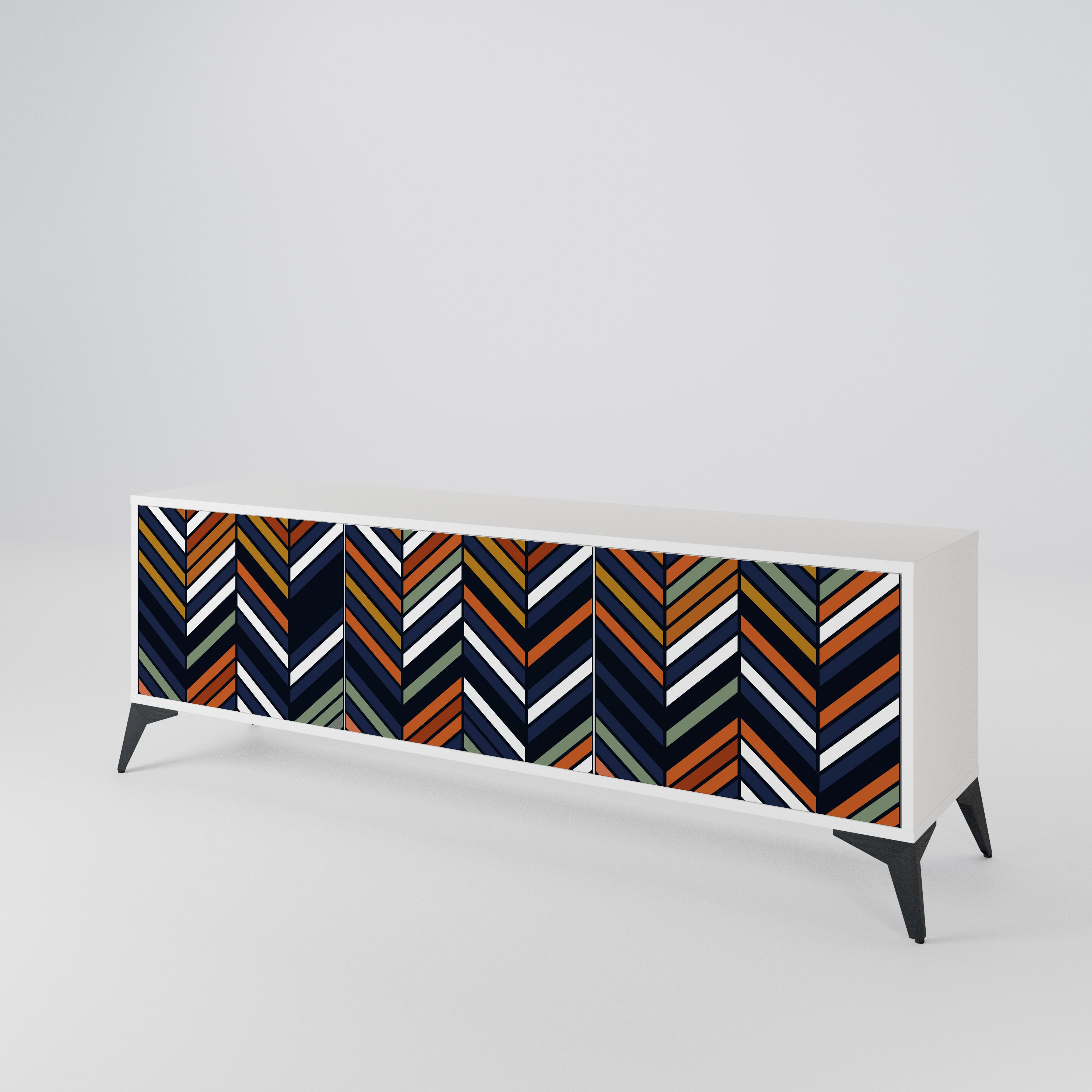 VIBRANT PATCHWORK TV-bänk med 3 dörrar