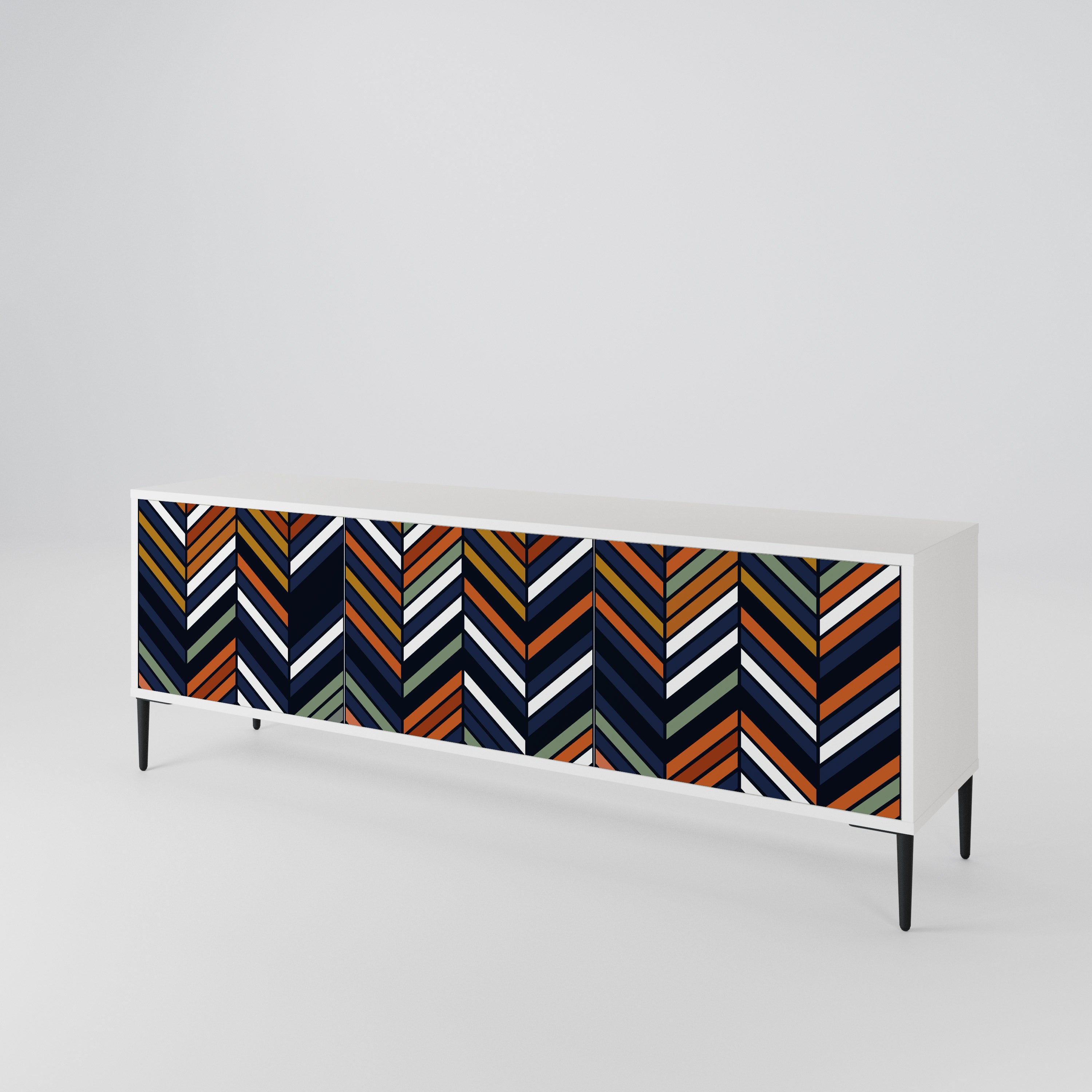 VIBRANT PATCHWORK TV-bänk med 3 dörrar