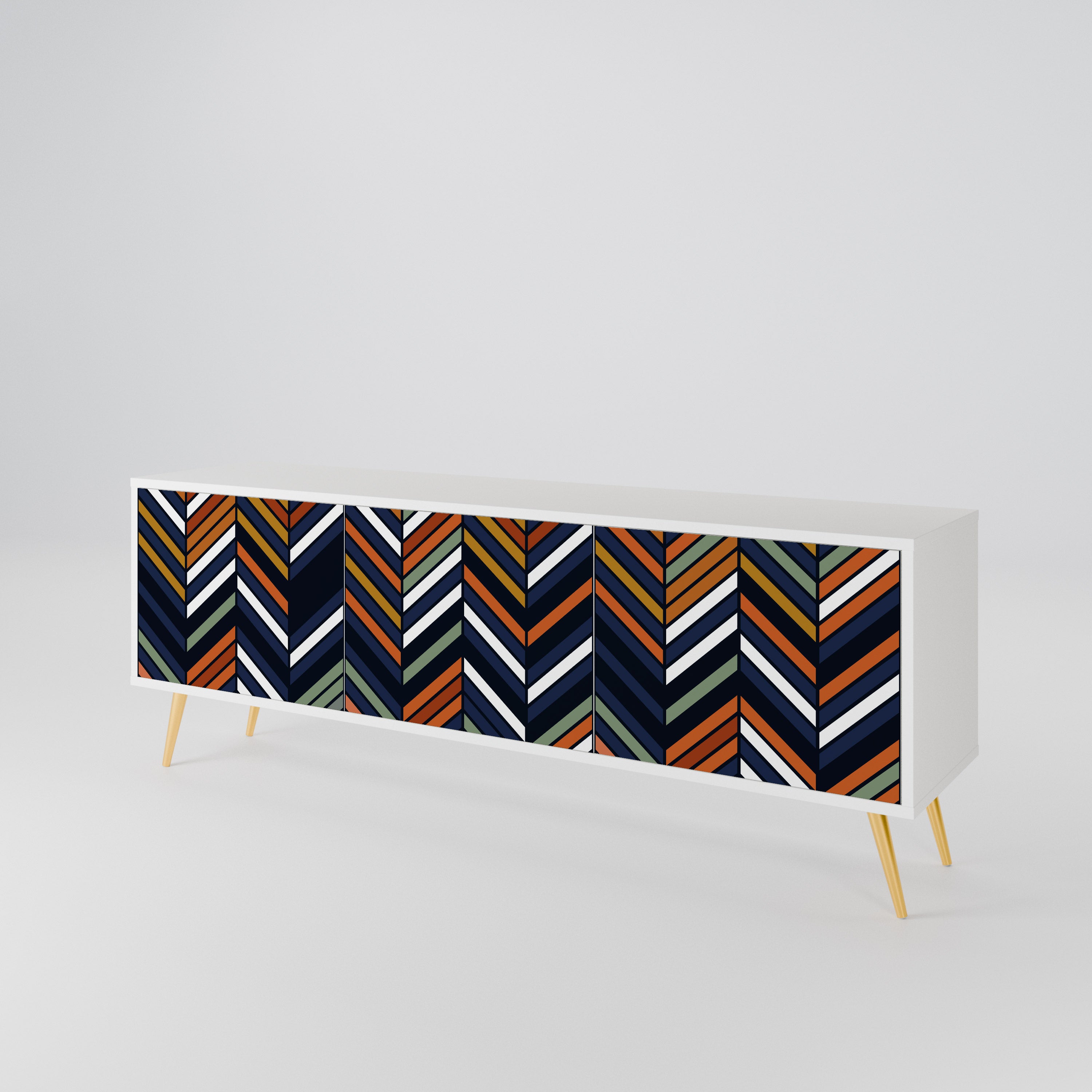 VIBRANT PATCHWORK TV-bänk med 3 dörrar