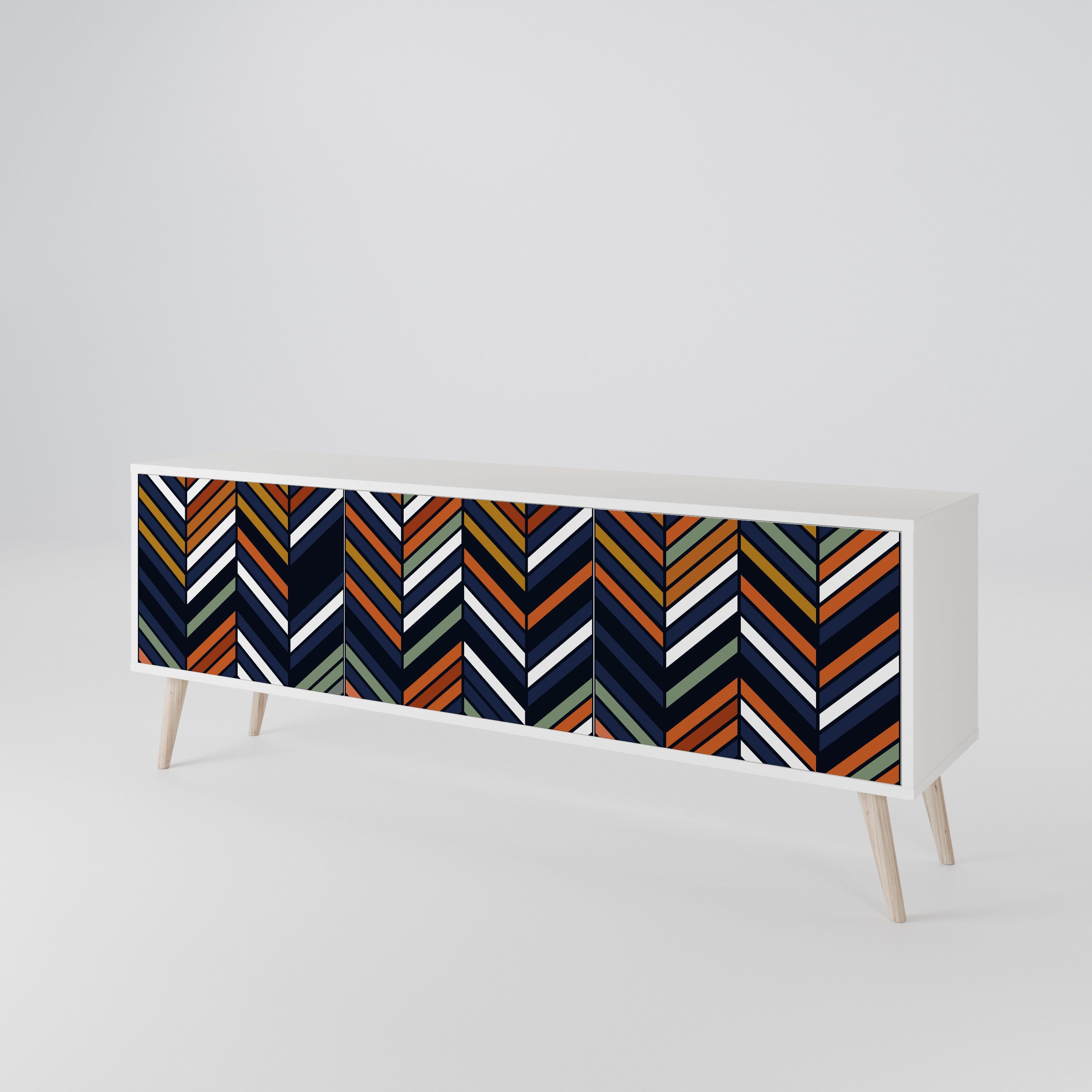 VIBRANT PATCHWORK TV-bänk med 3 dörrar