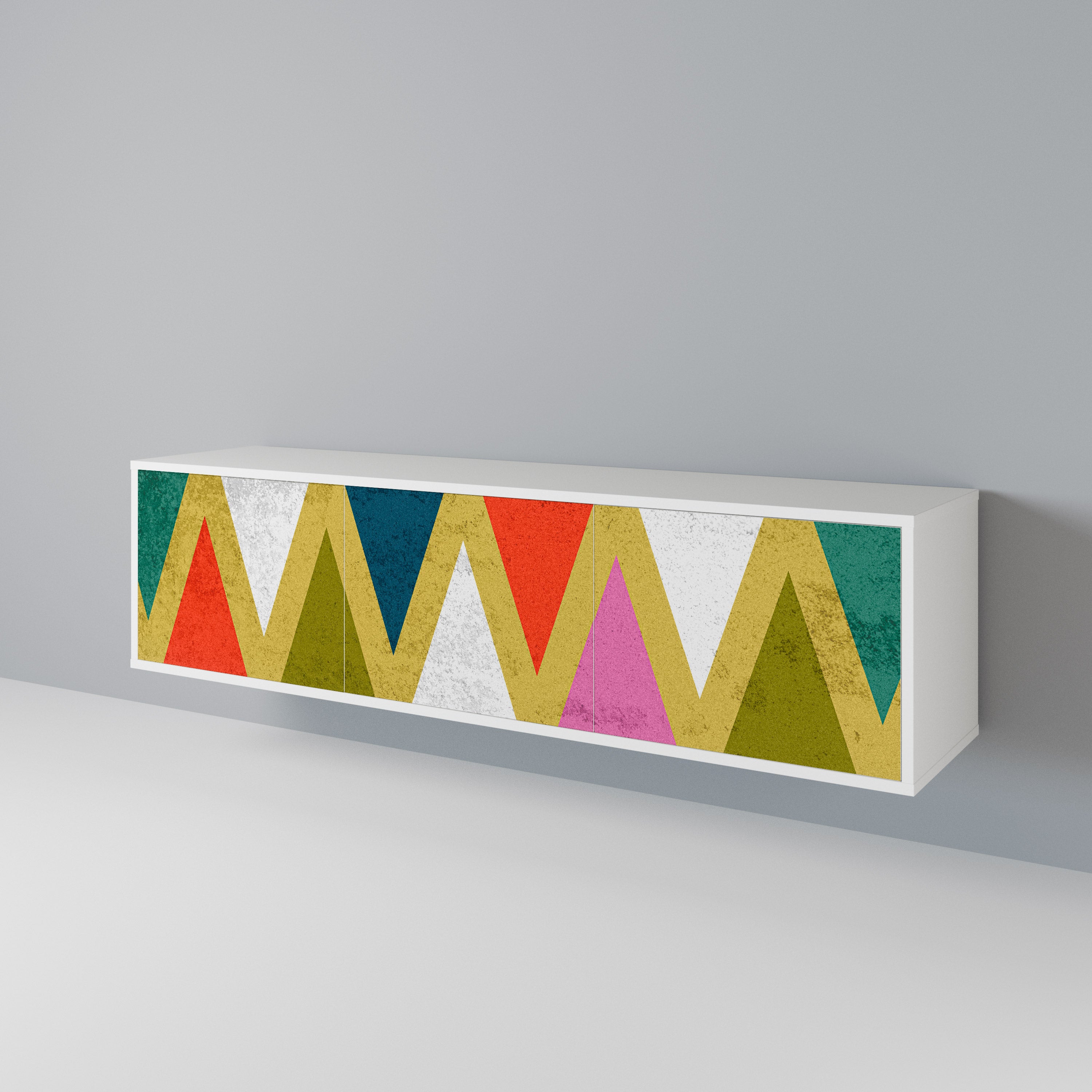 COLORFUL TRIANGLES TV-bänk med 3 dörrar