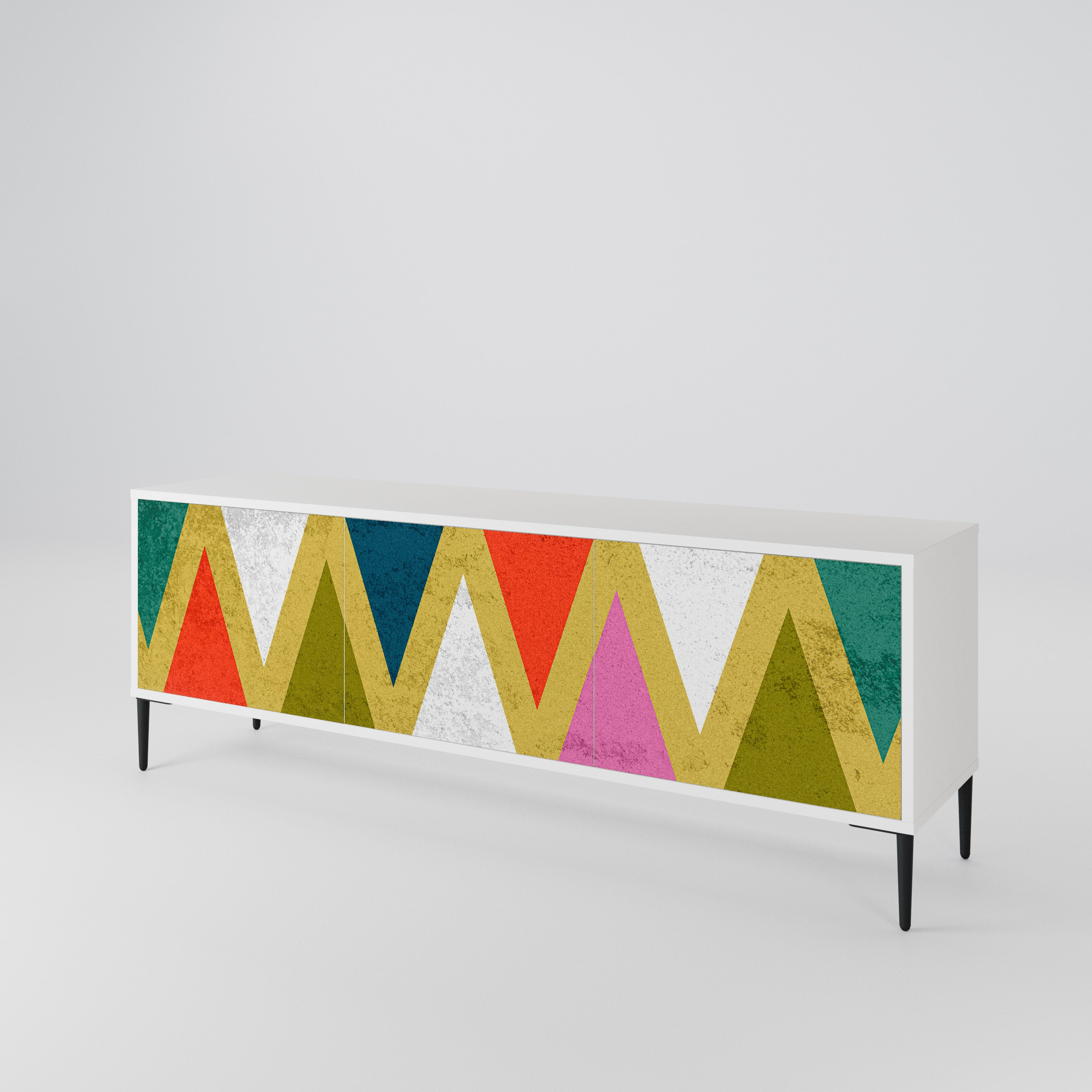 COLORFUL TRIANGLES TV-bänk med 3 dörrar