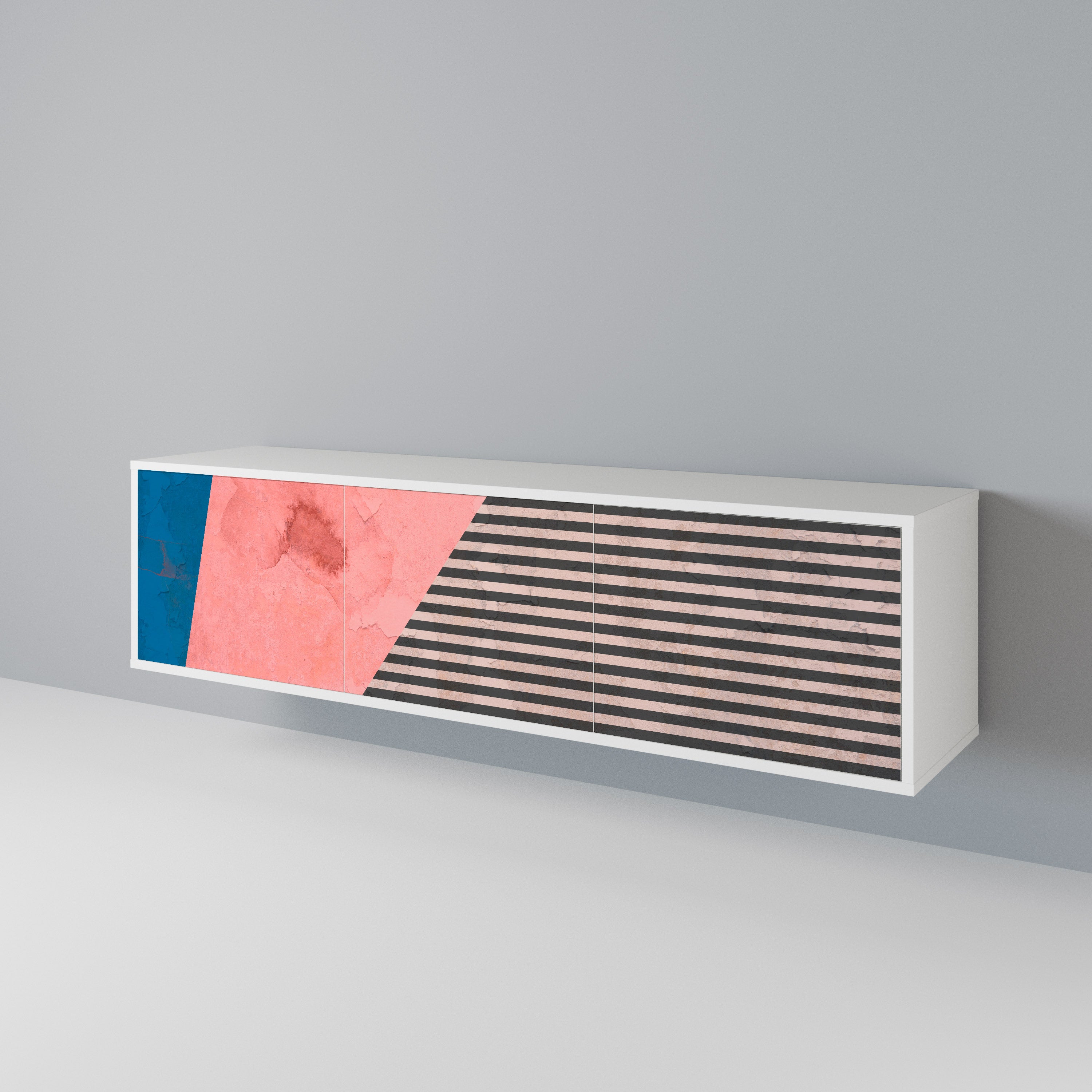 GLAMOROUS STRIPE TV-bänk med 3 dörrar