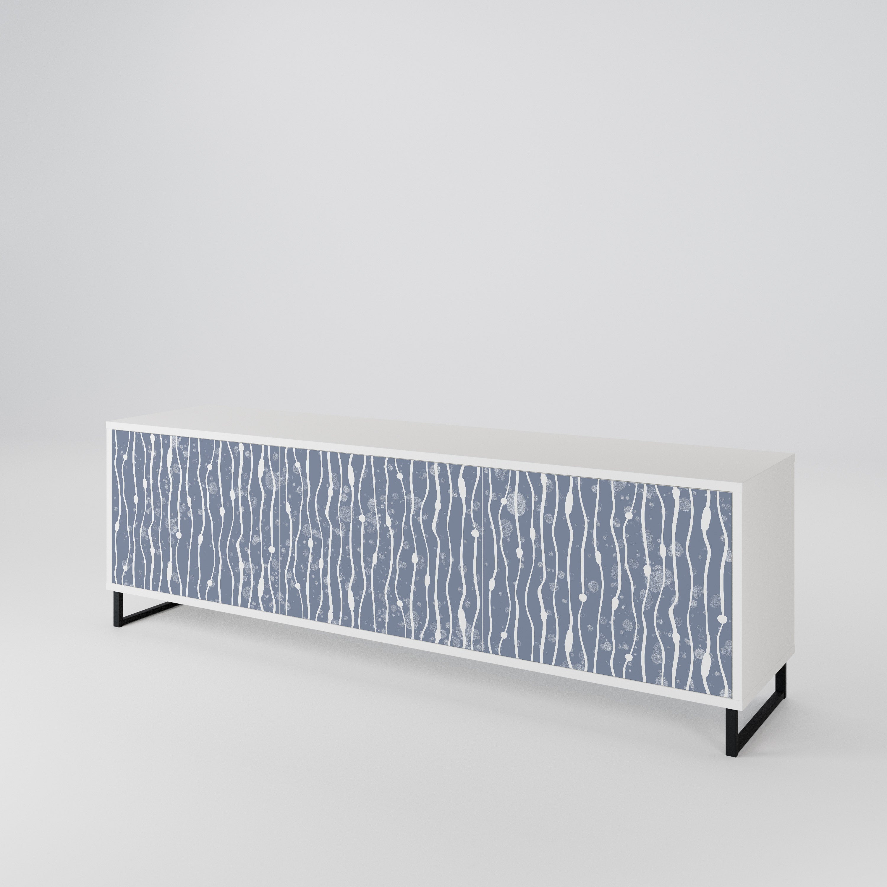 GRAPHITE RAIN TV-bänk med 3 dörrar