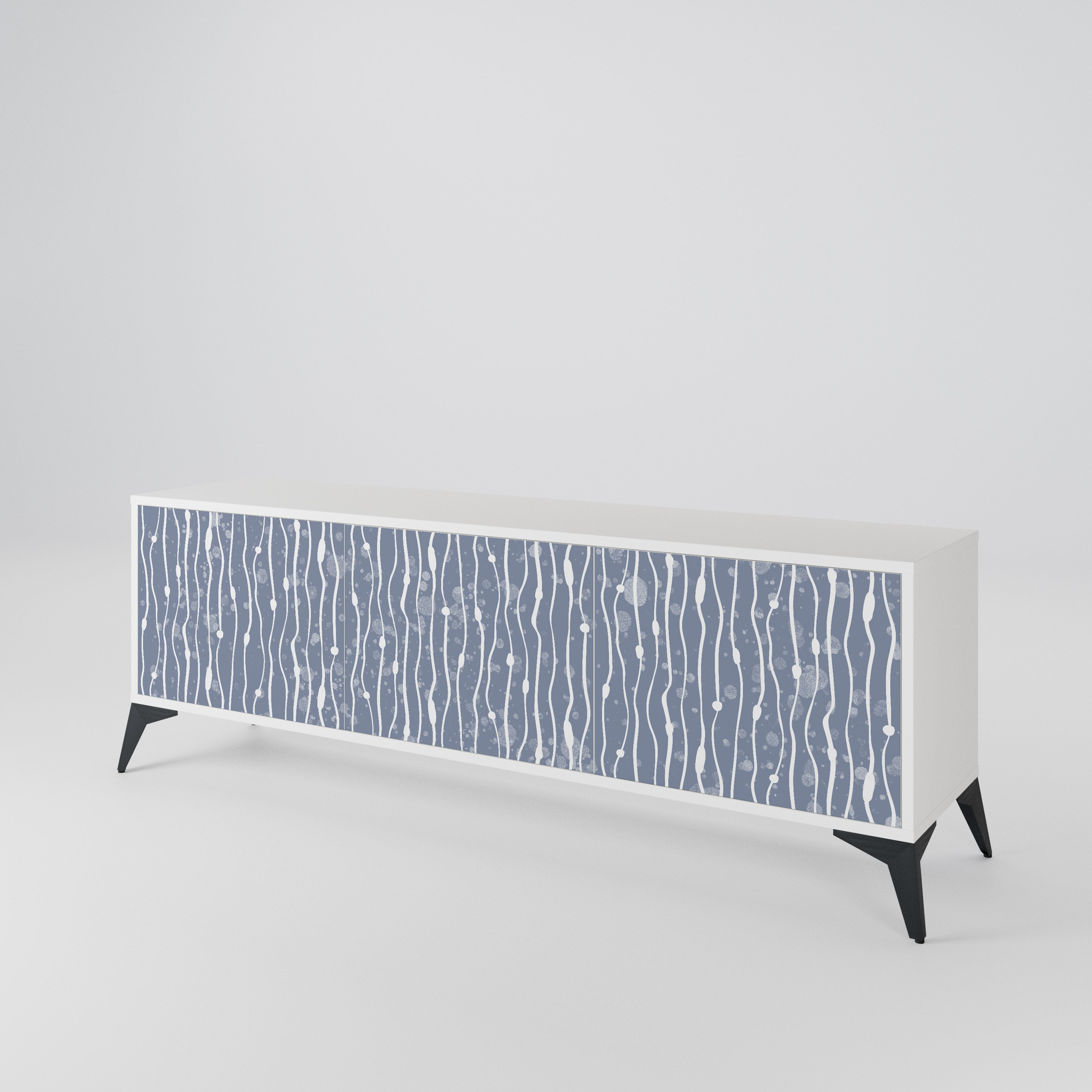 GRAPHITE RAIN TV-bänk med 3 dörrar
