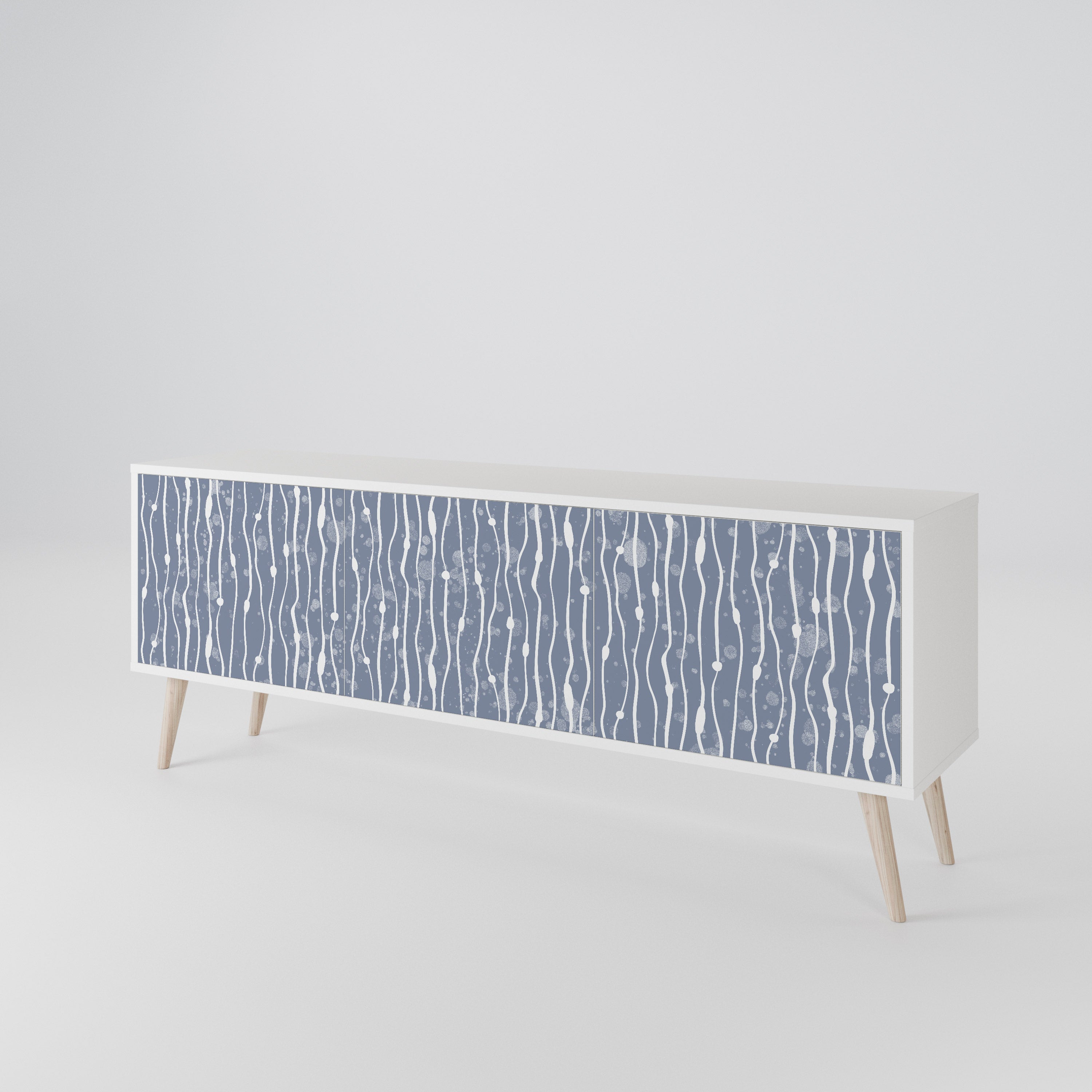 GRAPHITE RAIN TV-bänk med 3 dörrar