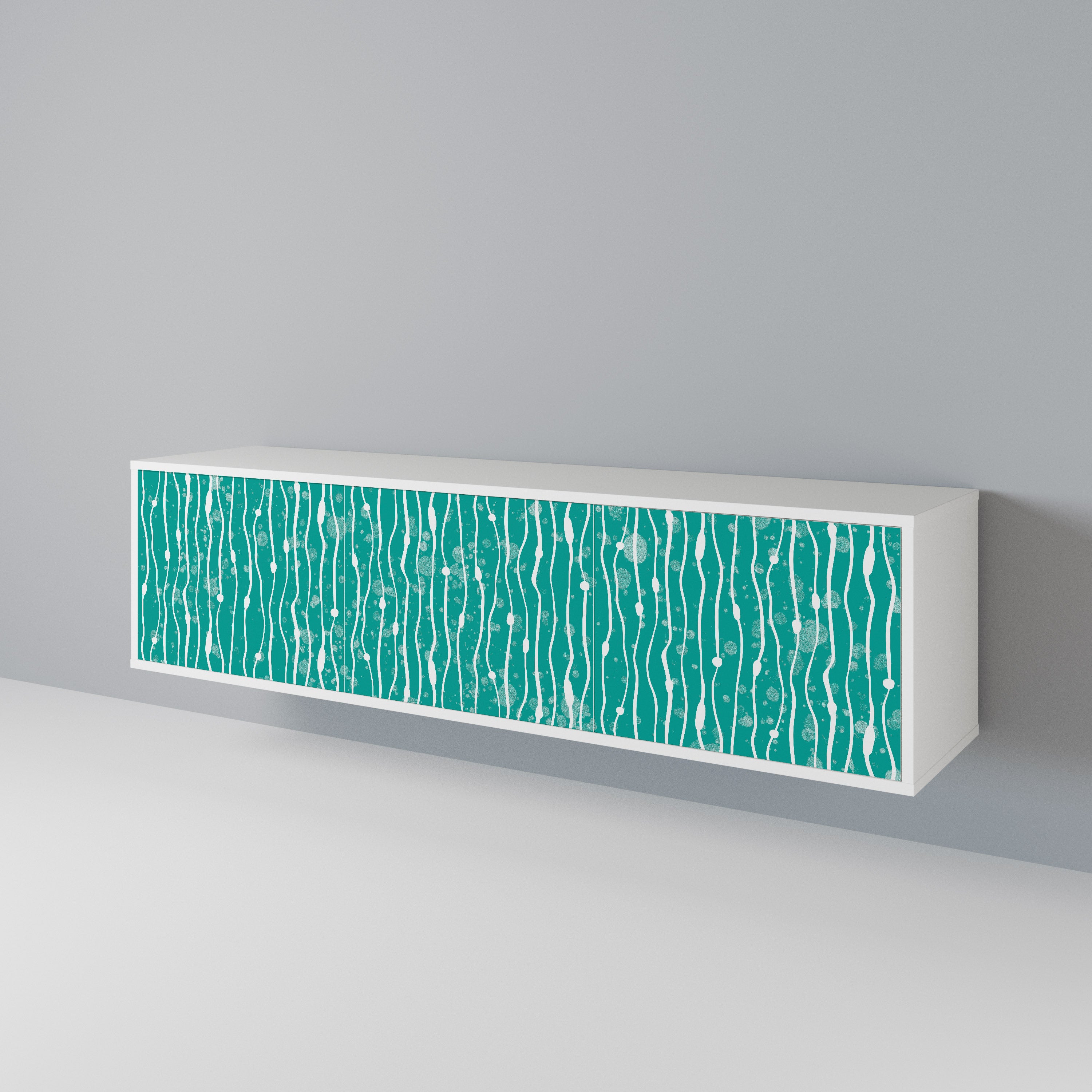 TURQUOISE RAIN TV-bänk med 3 dörrar