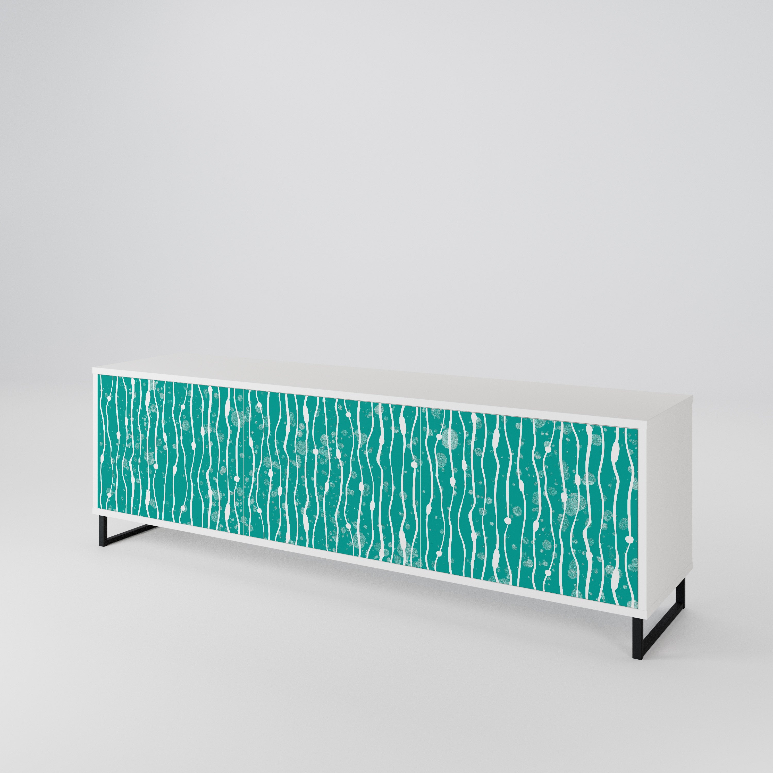 TURQUOISE RAIN TV-bänk med 3 dörrar