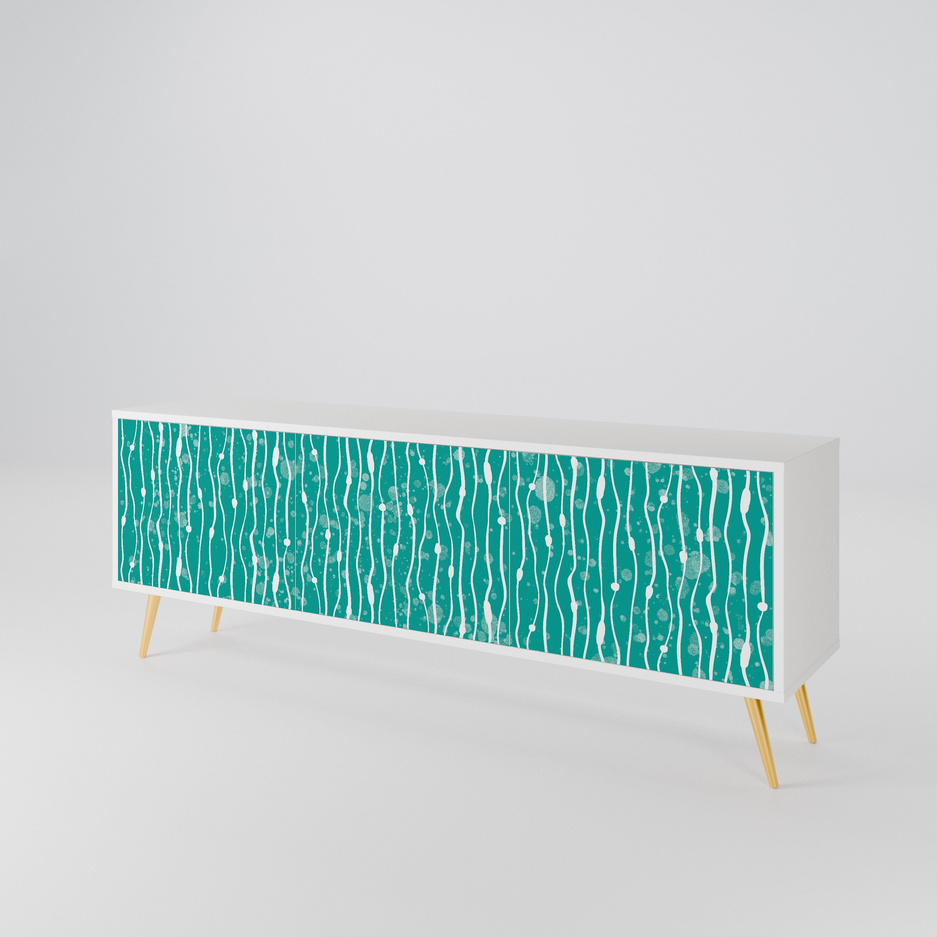 TURQUOISE RAIN TV-bänk med 3 dörrar