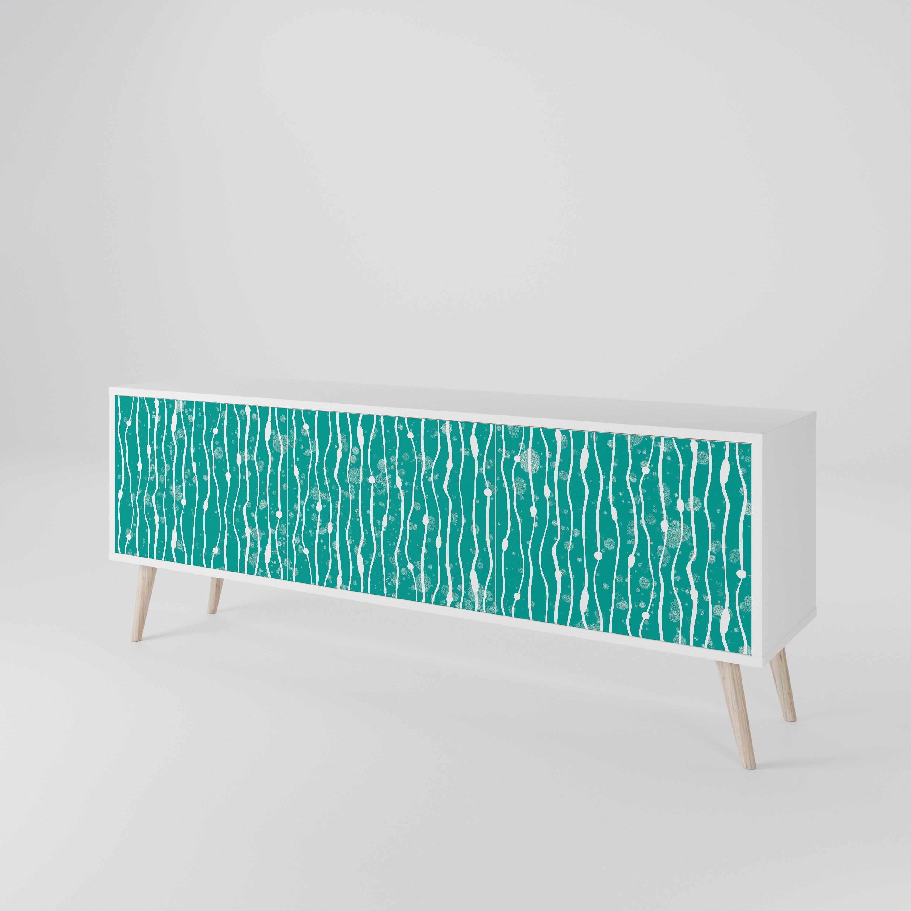 TURQUOISE RAIN TV-bänk med 3 dörrar