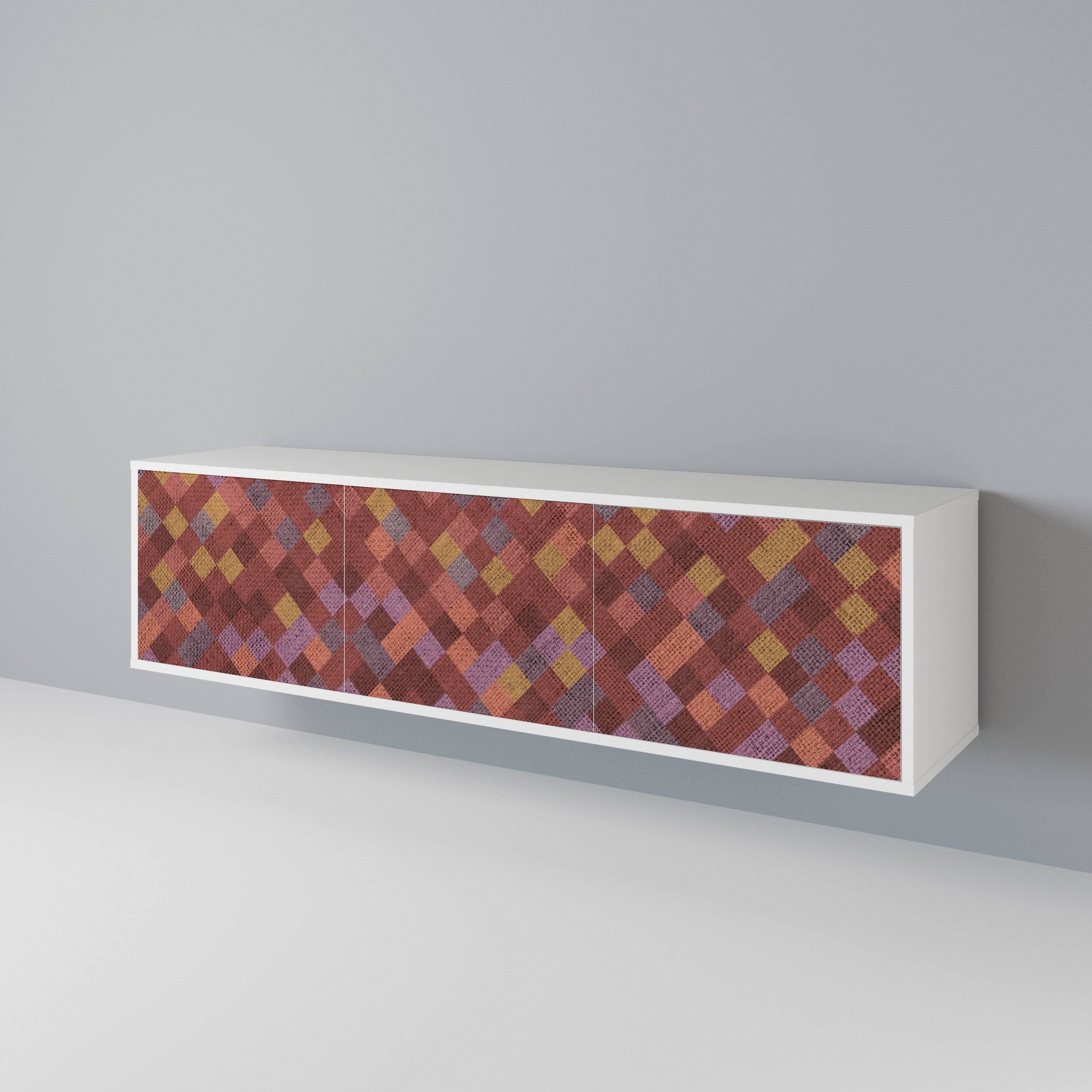 PAINTED SQUARES TV-bänk med 3 dörrar