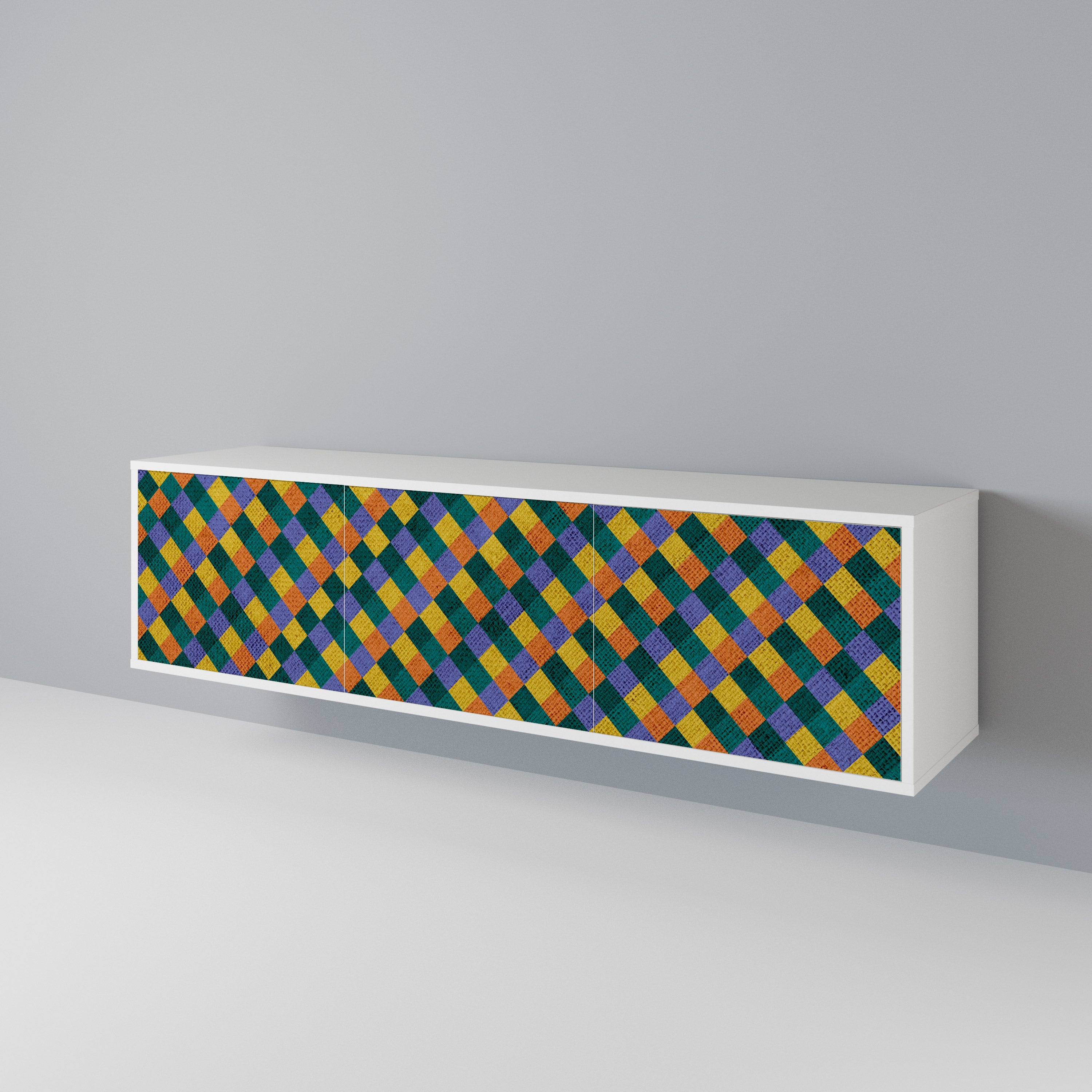 PAINTED SQUARES MIX TV-bänk med 3 dörrar