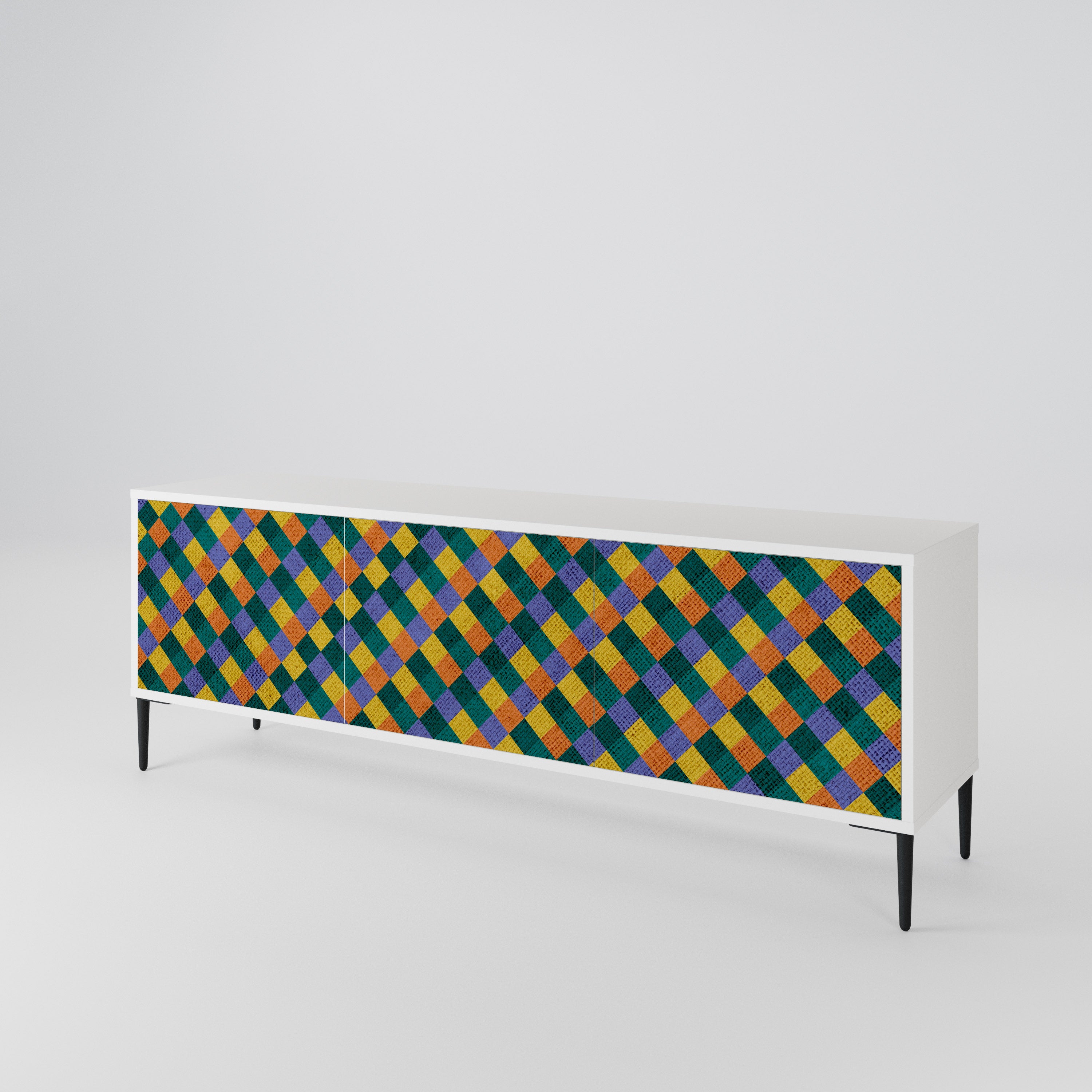 PAINTED SQUARES MIX TV-bänk med 3 dörrar