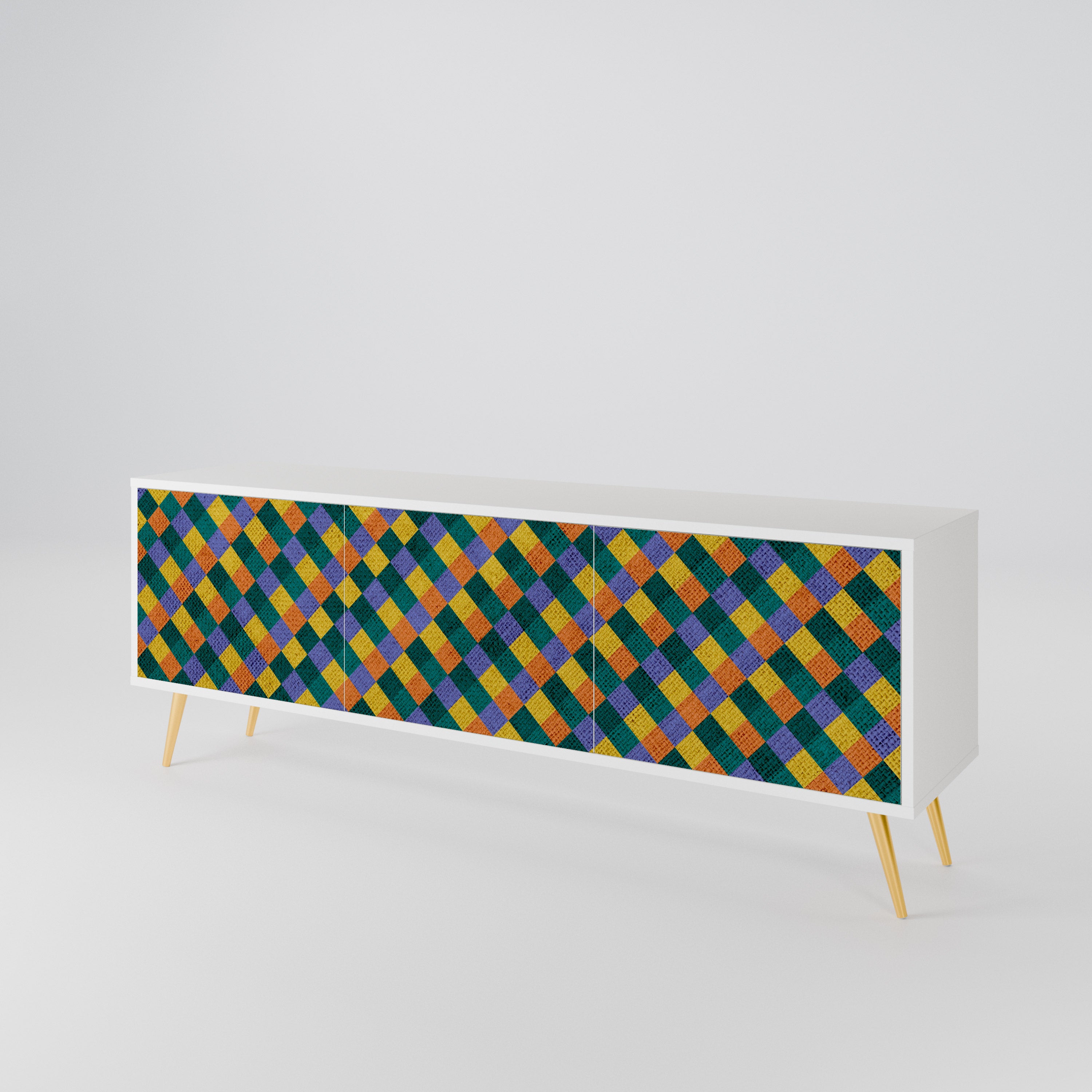 PAINTED SQUARES MIX TV-bänk med 3 dörrar
