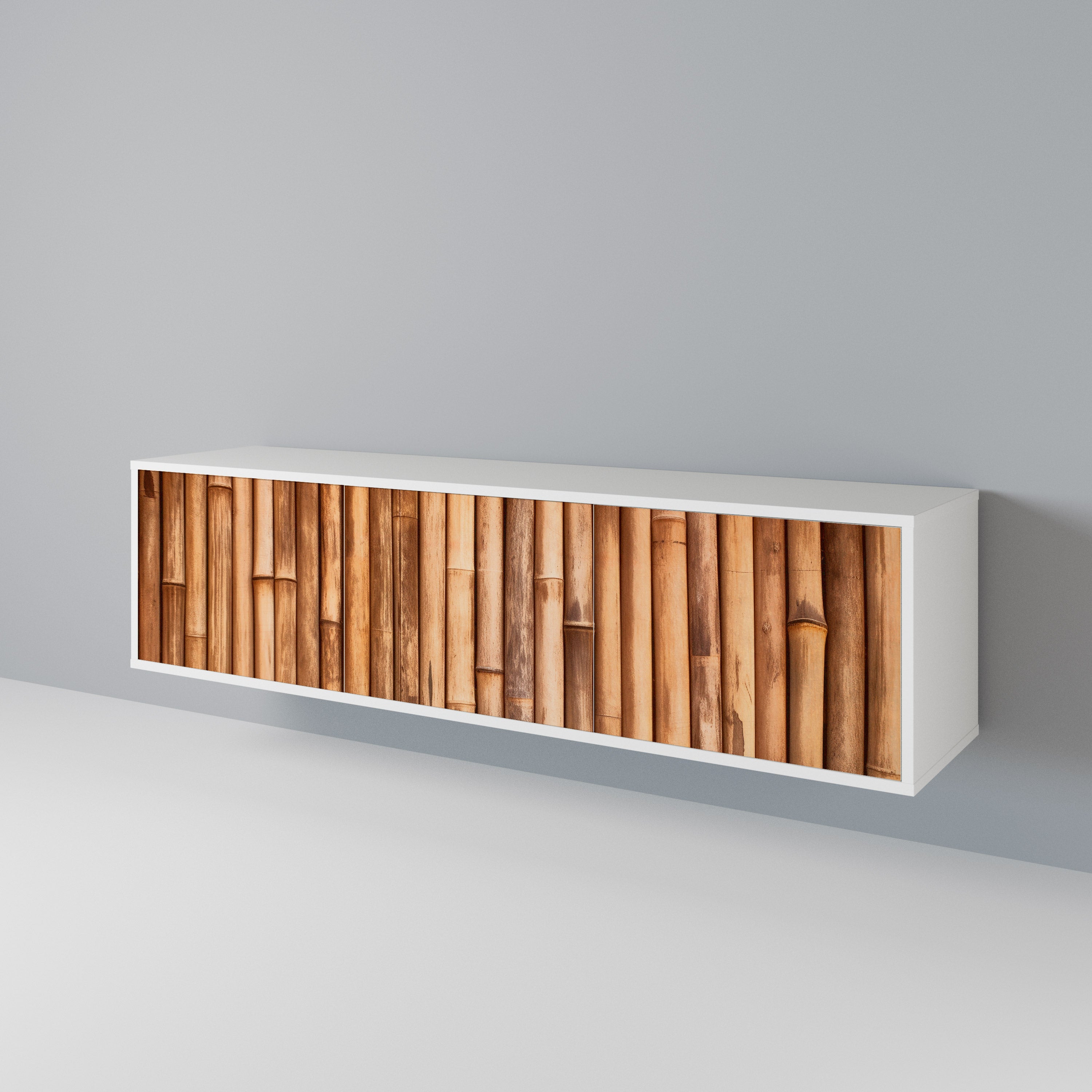 NATURAL WOOD TV-bänk med 3 dörrar