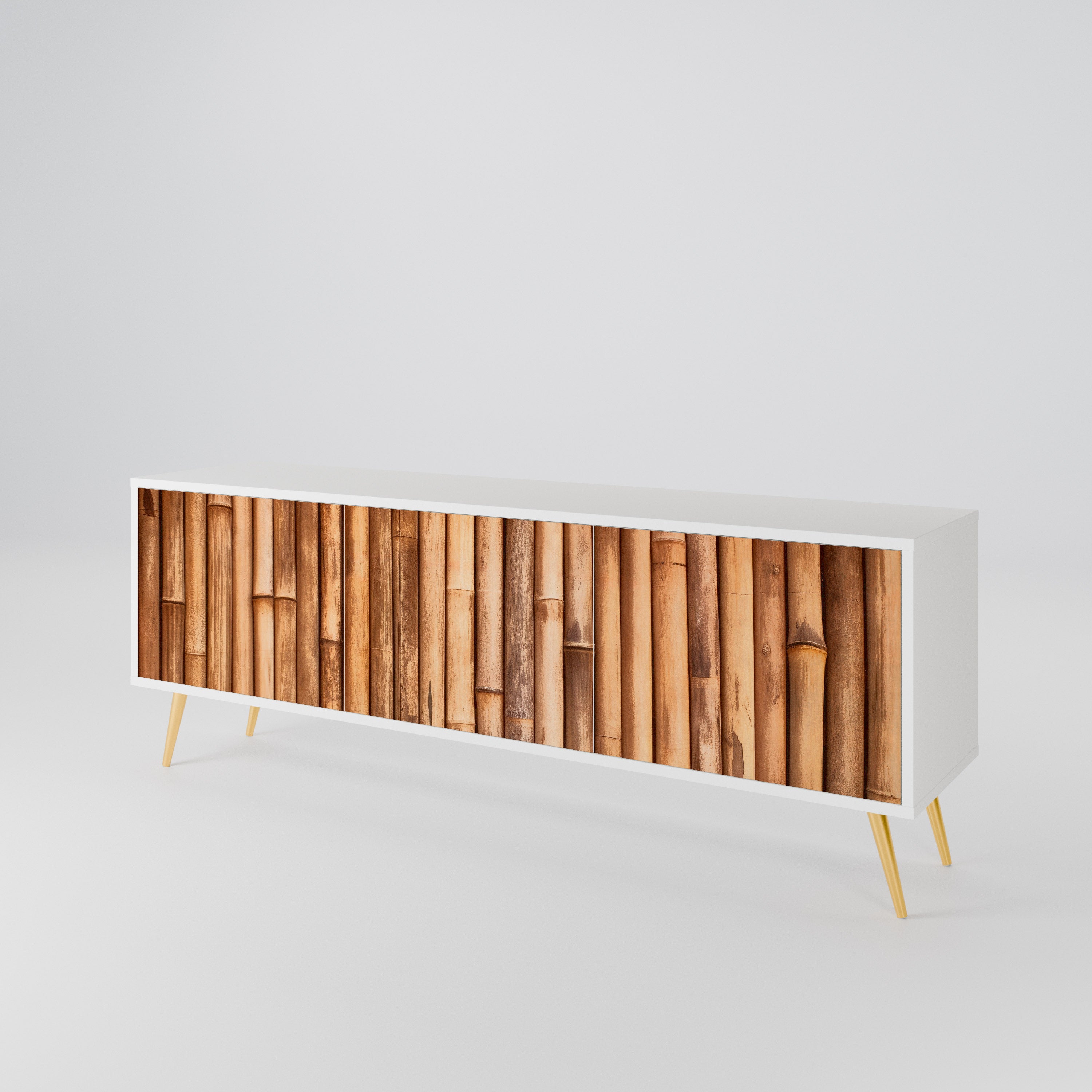 NATURAL WOOD TV-bänk med 3 dörrar