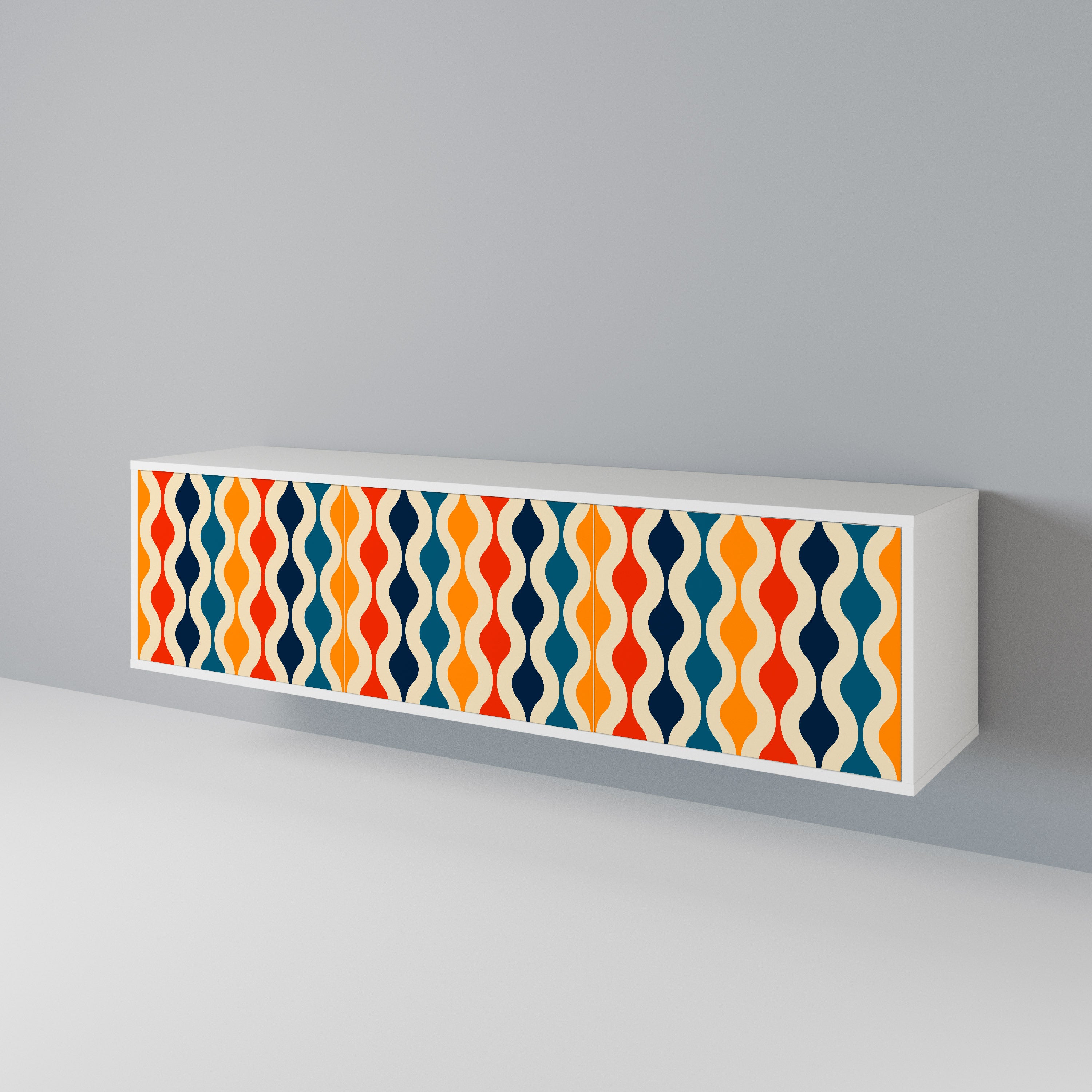 COLORFUL NOSTALGIA TV-bänk med 3 dörrar