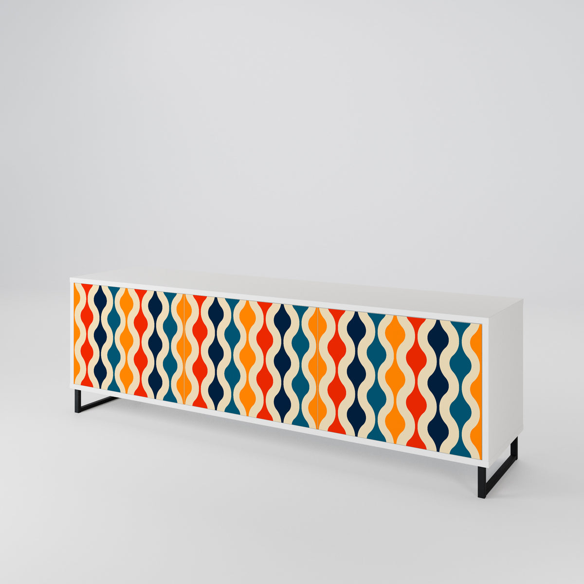 COLORFUL NOSTALGIA TV-bänk med 3 dörrar