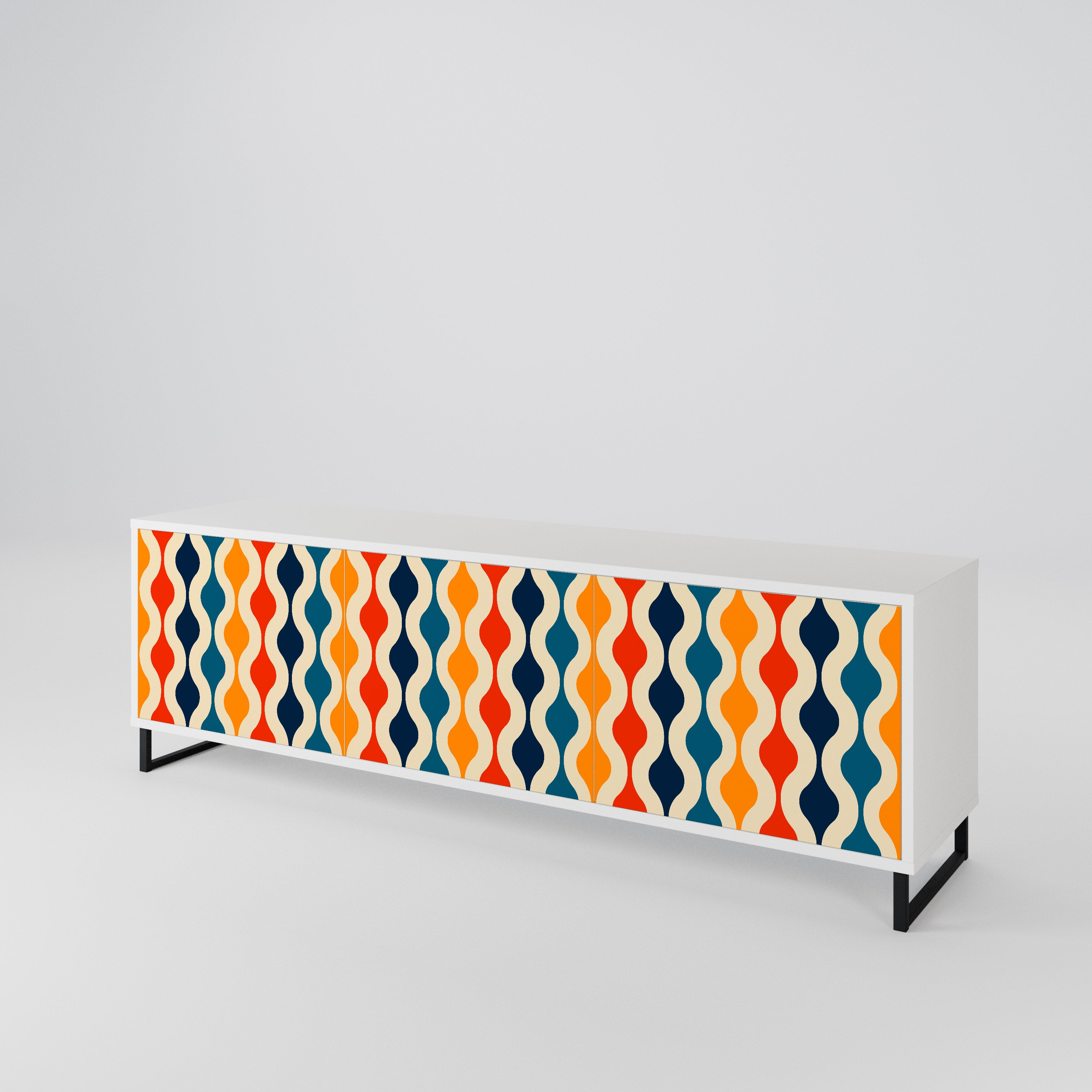 COLORFUL NOSTALGIA TV-bänk med 3 dörrar