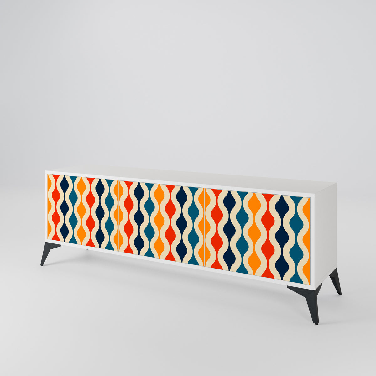 COLORFUL NOSTALGIA TV-bänk med 3 dörrar