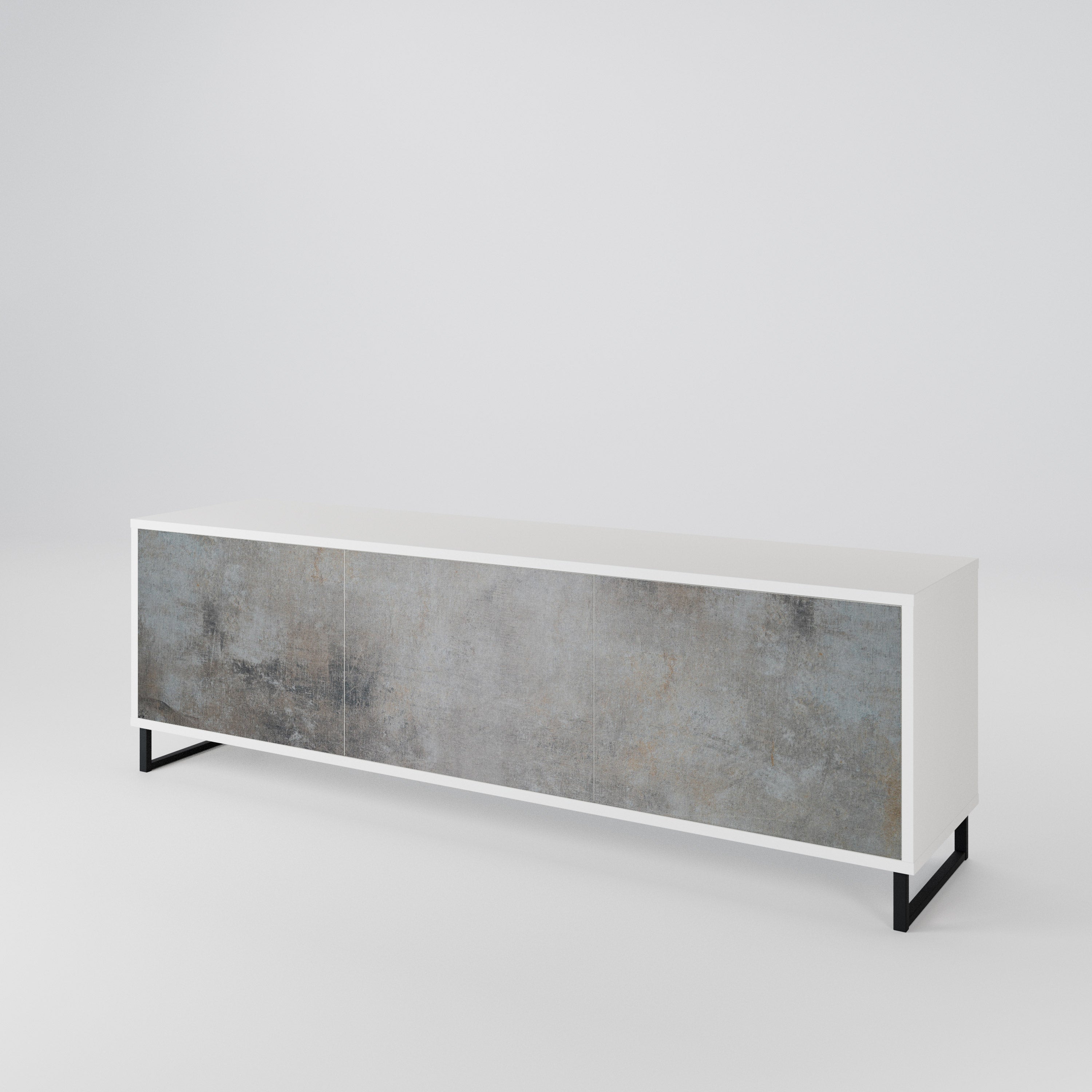 CONCRETE WALL TV-bänk med 3 dörrar