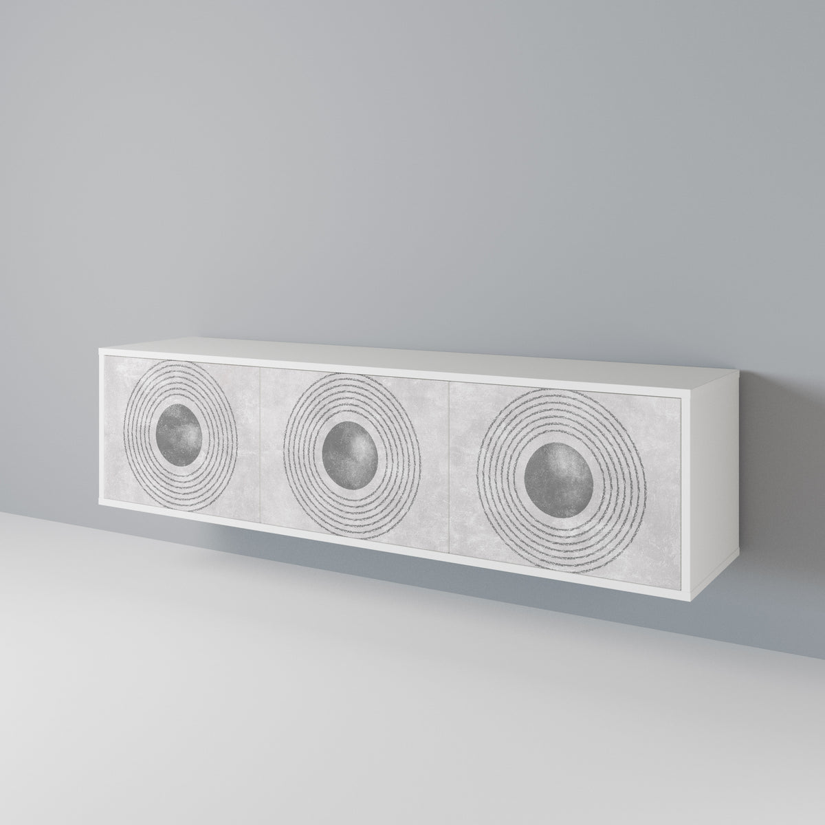 SOLID CIRCLES TV-bänk med 3 dörrar