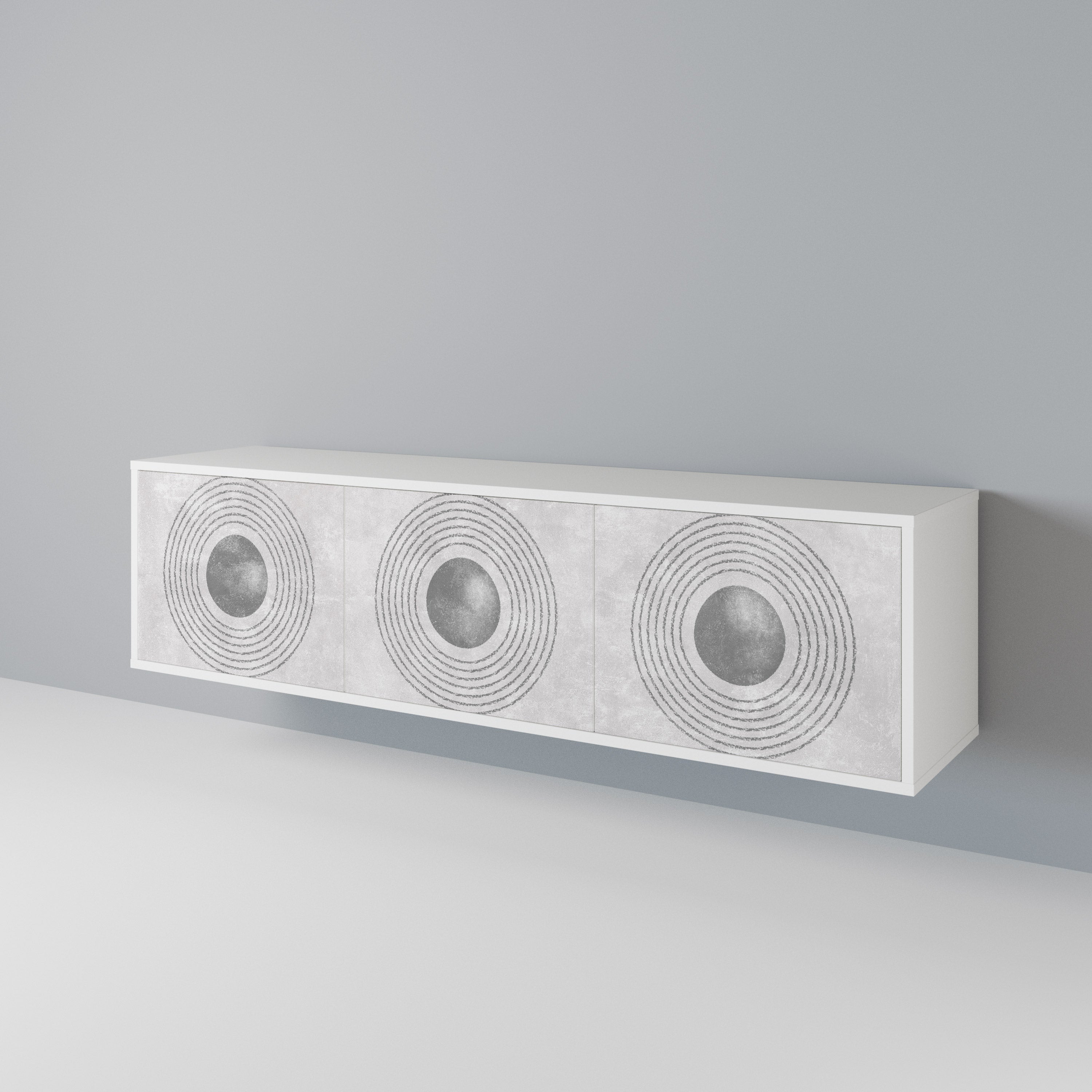 SOLID CIRCLES TV-bänk med 3 dörrar