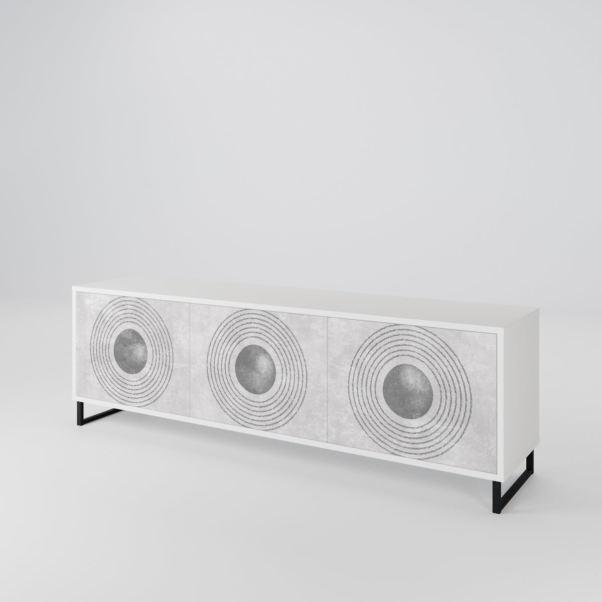 SOLID CIRCLES TV-bänk med 3 dörrar